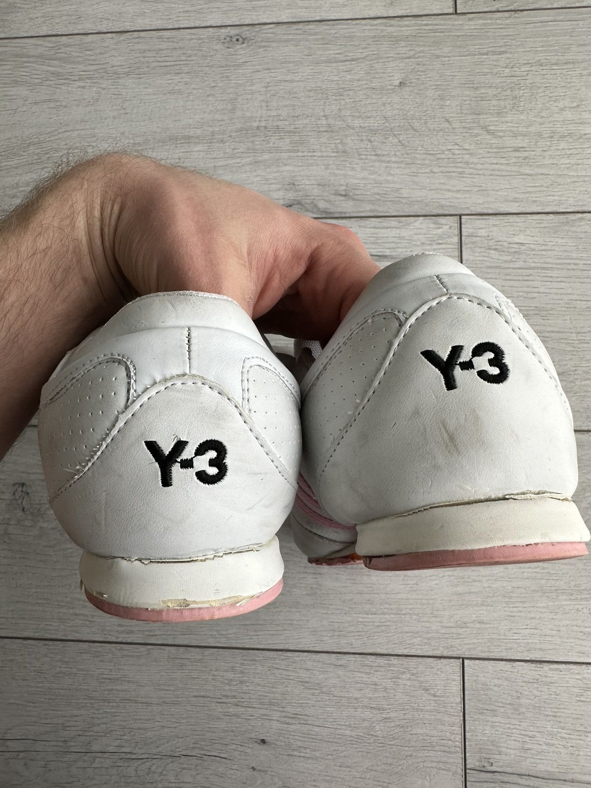 Vintage × Y-3 × Yohji Yamamoto White Y-3 Sneakers with Pink Embroidered Stripes Size US 8 / EU 41 - 8 Thumbnail