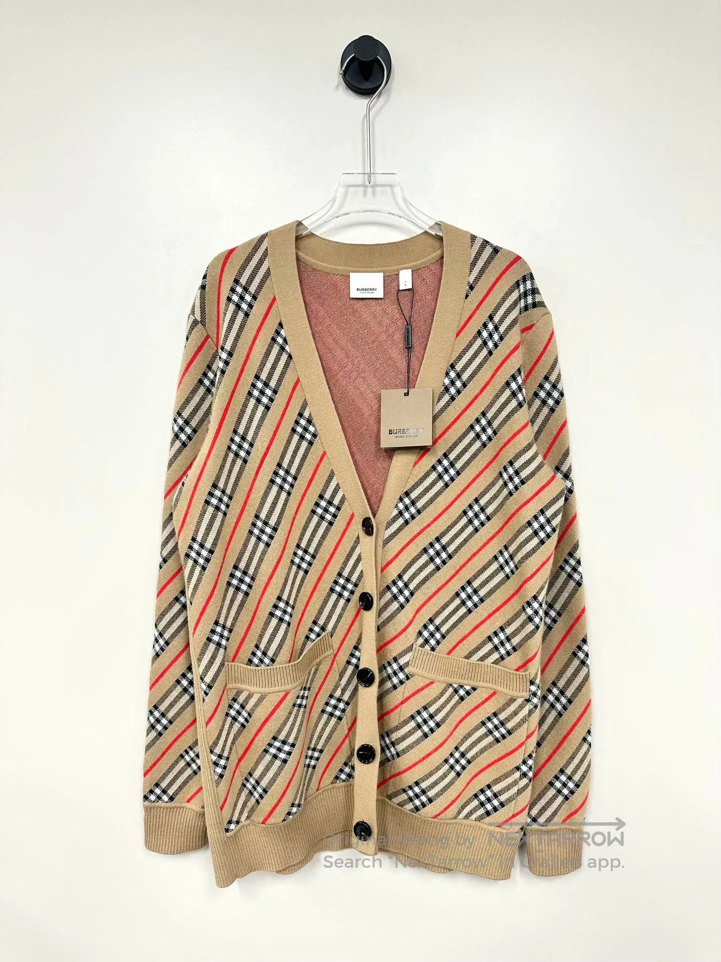 Burberry Burberry Camel Stripe Knit Open Cardigan| Size US S / EU 44-46 / 1 - 1 Thumbnail