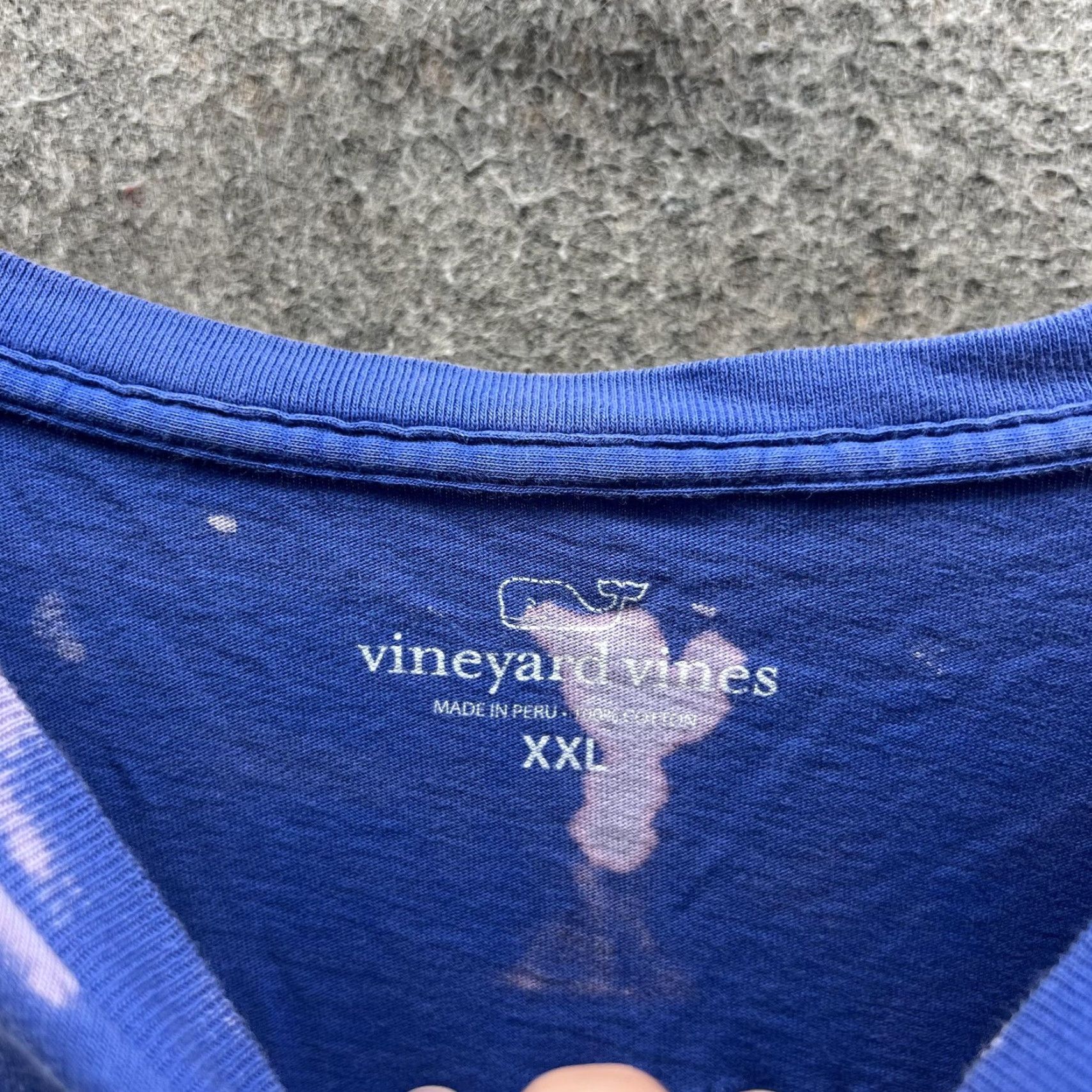 Vineyard Vines VINEYARD VINES Shirt Mens 2XL Blue Long Sleeve Whale Logo Pocket Bleach Dye Shirt Size US XXL / EU 58 / 5 - 4 Thumbnail