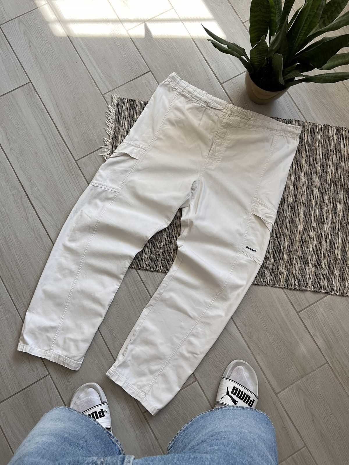 Vintage Reebok cargo pants white sweatpants