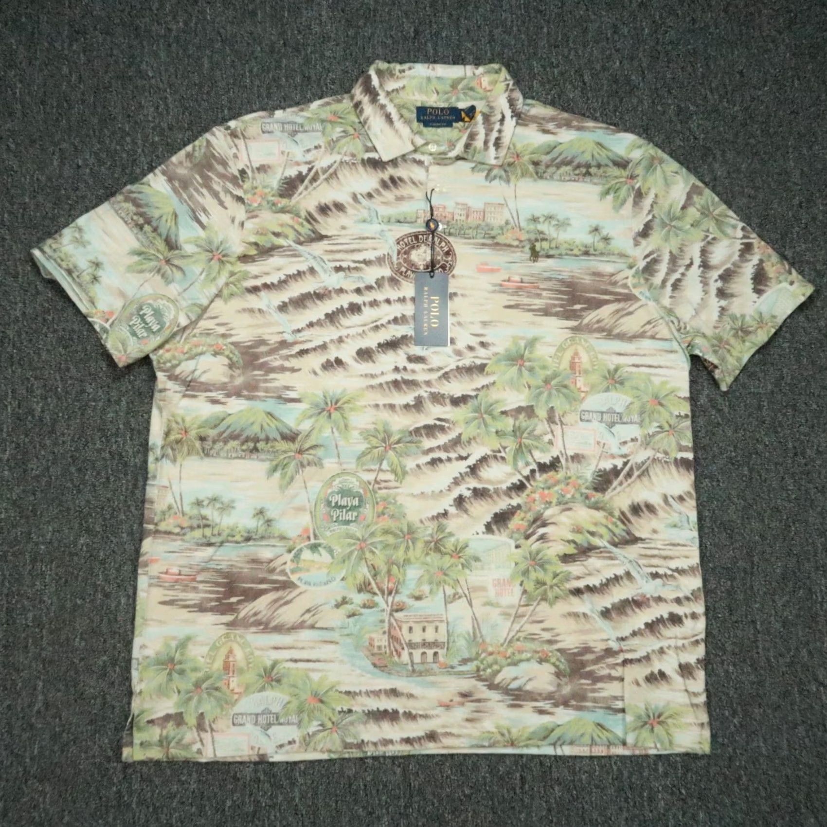 Polo Ralph Lauren VINTAGE Polo Ralph Lauren Shirt Mens XL Brown Classic Havana Beach Print NWT Size US XL / EU 56 / 4 - 2 Thumbnail