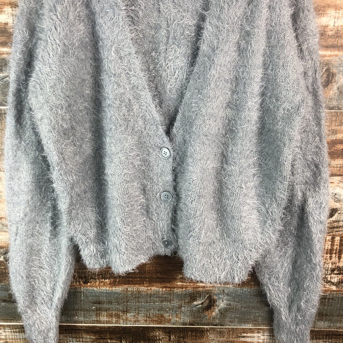 Japanese Brand DL Hyper World Gallery Gray Mohair Cardigan Knitwear #C372 Size M / US 6-8 / IT 42-44 - 6 Thumbnail