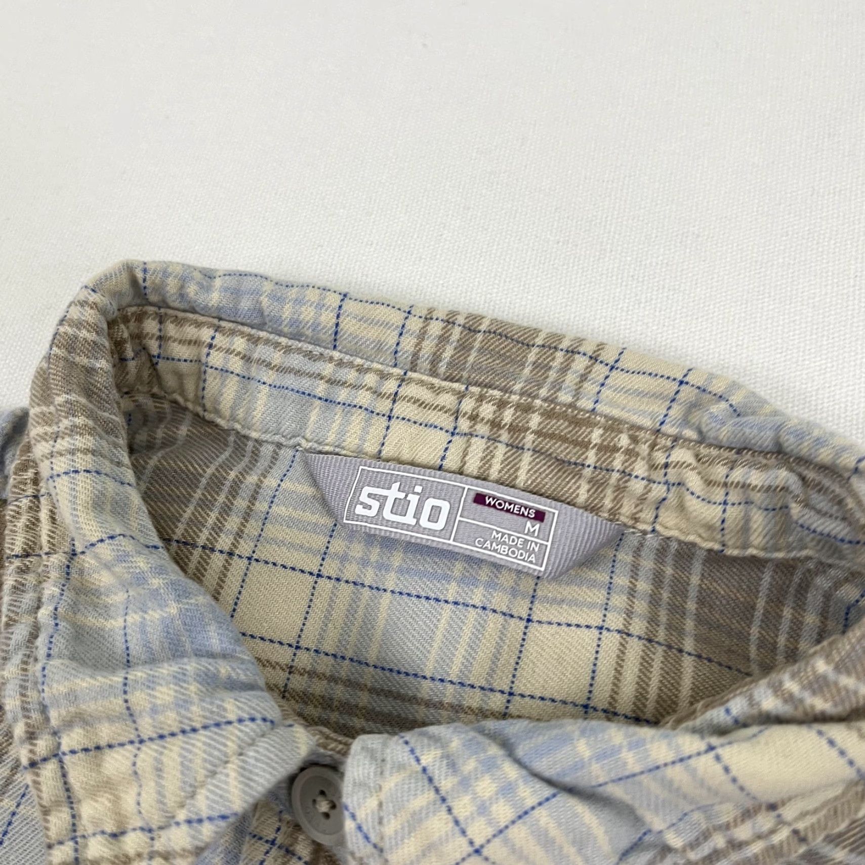 Vintage Stio Dovetail Shirt Womens Medium Brown Blue Plaid Organic Cotton Button Up Hike Size M / US 6-8 / IT 42-44 - 2 Thumbnail