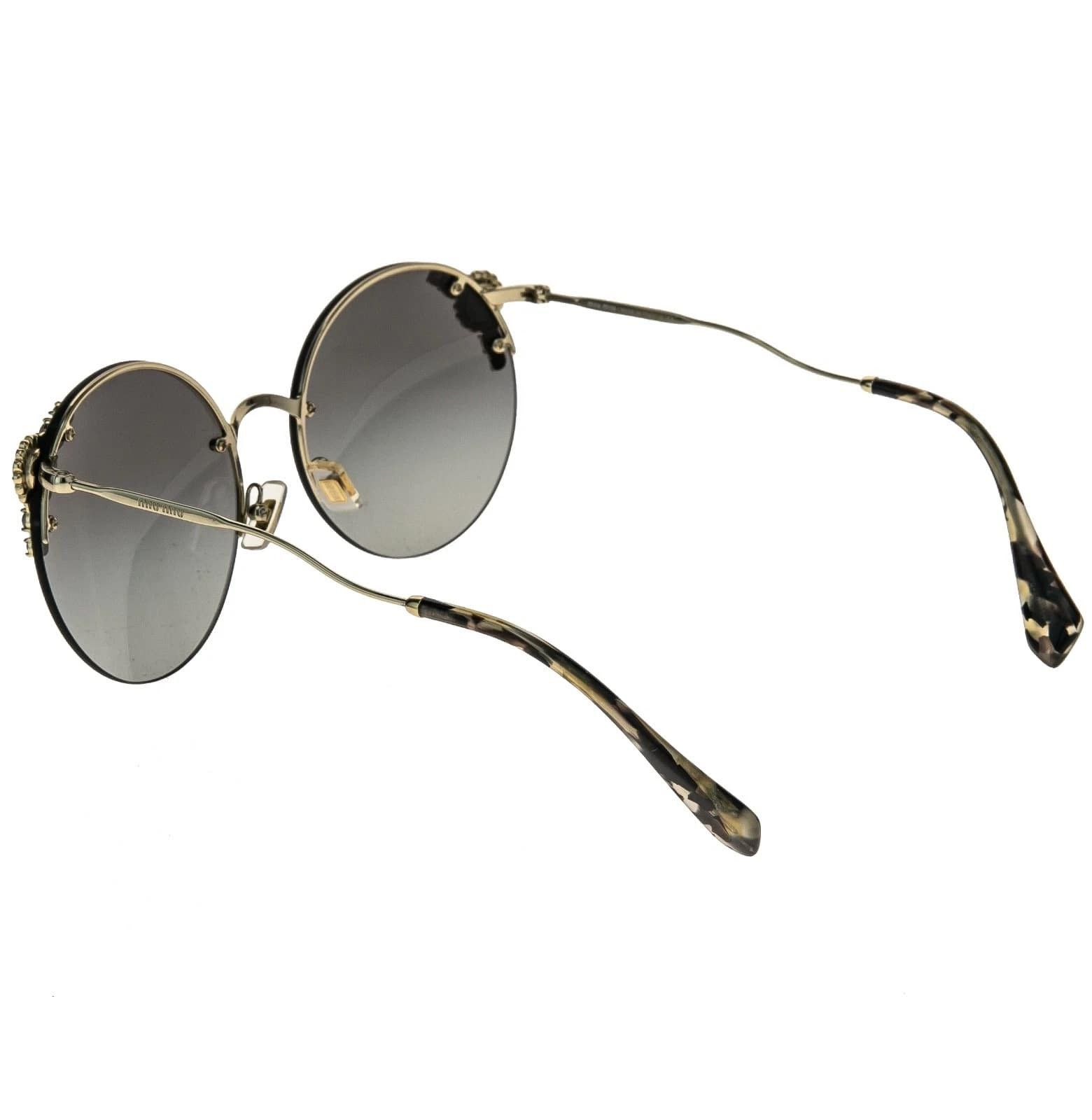 Miu Miu MIU MIU MU52TS Gold Crystal Jewel Pearl Gray Round Sunglass Size ONE SIZE - 3 Thumbnail
