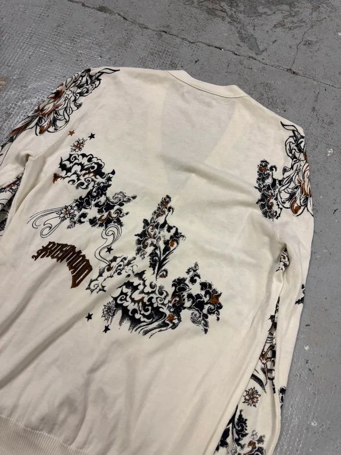 Designer × John Richmond × Vintage 2000s Richmond Dragon Fantasy White Cardigan Size US S / EU 44-46 / 1 - 6 Thumbnail