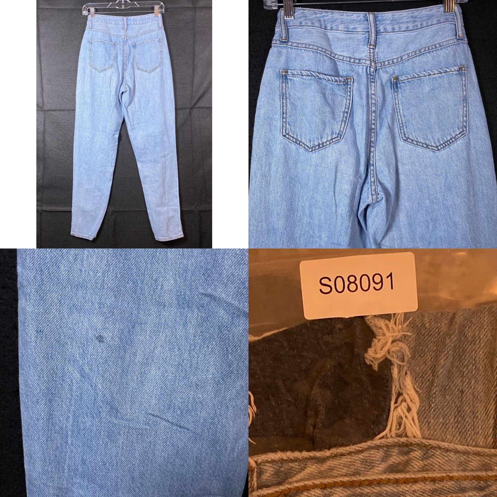Denime VINTAGE S.O.N.G Womens Jeans Blue Denim Classic Mom Jean Distressed Destroyed 1/25 5-Pocket High Rise Relaxed Fit Womens Jeans Size 42" / US 20 - 8 Thumbnail