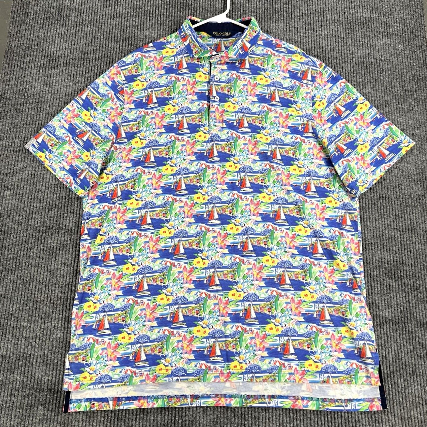 Polo Ralph Lauren Polo Ralph Lauren Shirt Mens XL Extra Large Blue Floral Graphic Short Sleeve Gol Size US XL / EU 56 / 4 - 3 Thumbnail
