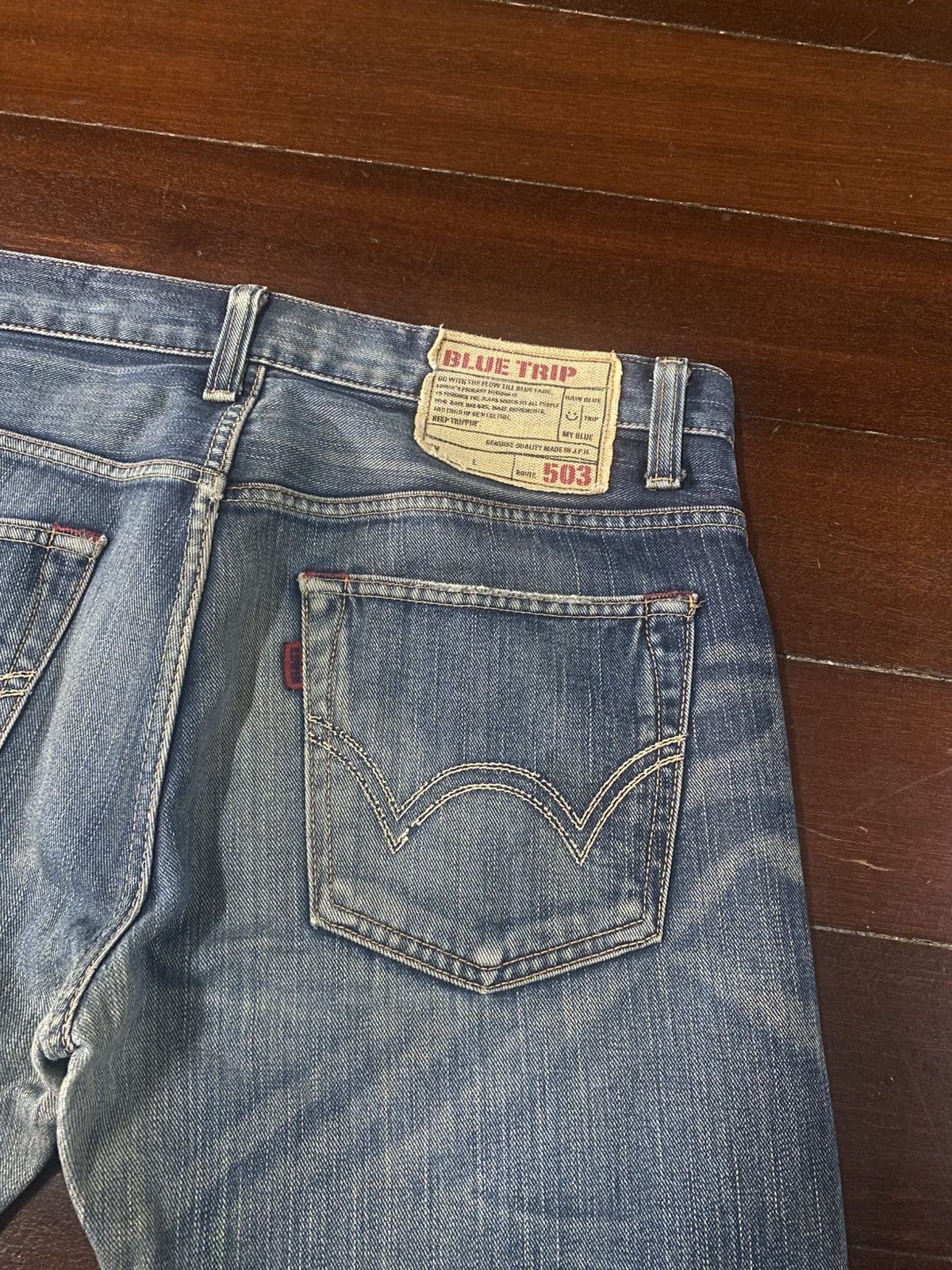 Edwin Fire Edwin 503 blue trip Flare Distressed Denim Size US 38 / EU 54 - 14 Thumbnail