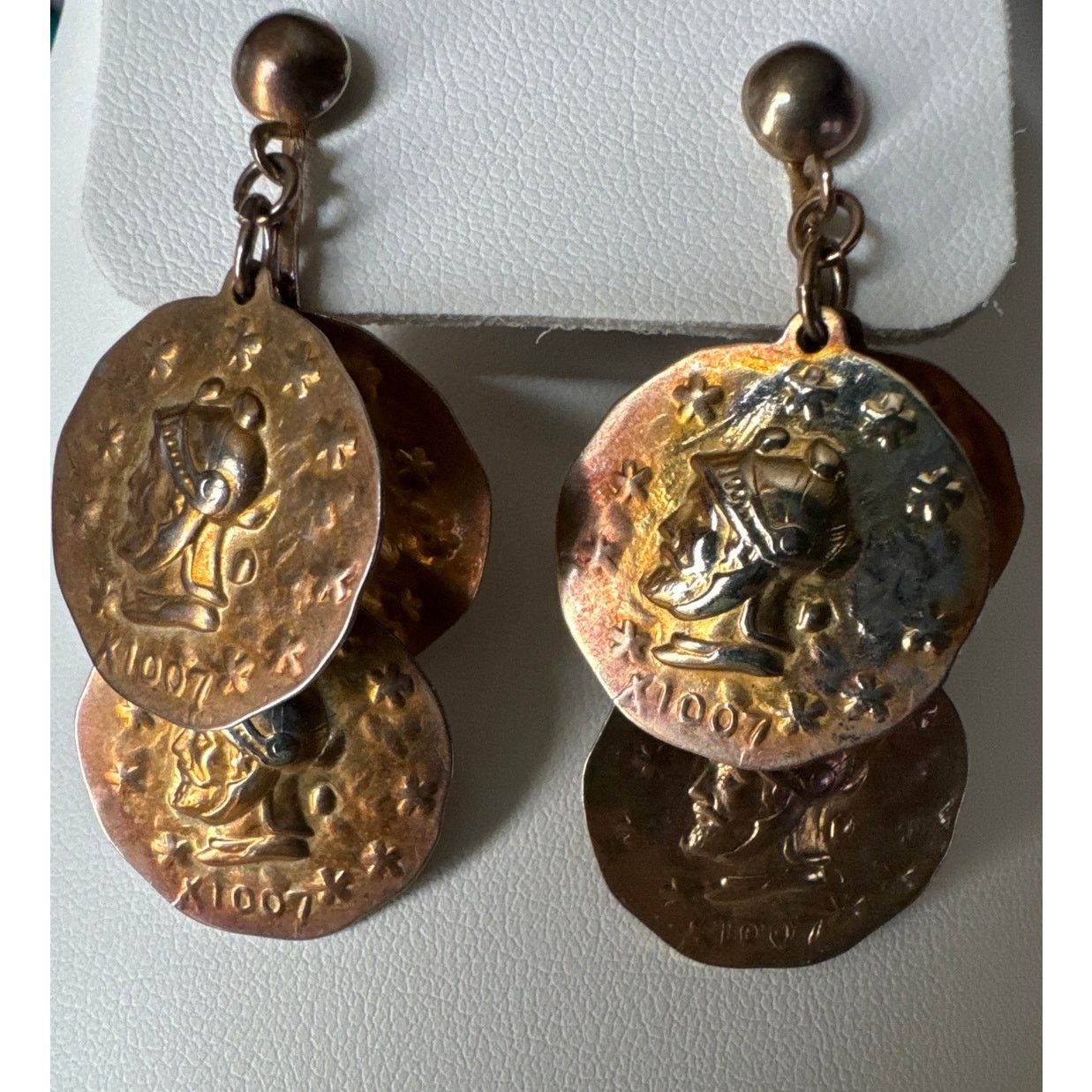 Vintage Vintage Dangling Coin X1007 Clip on Earrings Size ONE SIZE - 5 Thumbnail