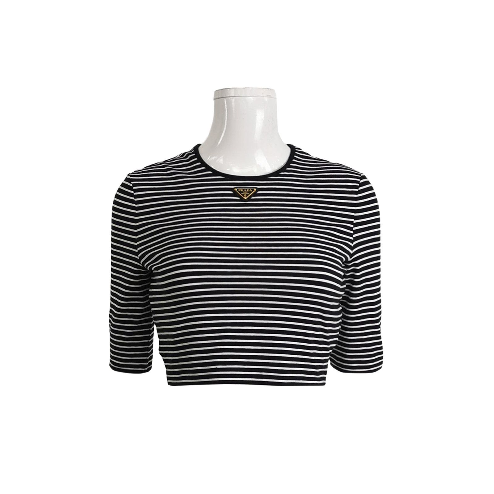 Prada Prada Striped Logo T-Shirt Size 40 Size S / US 4 / IT 40 - 1 Thumbnail