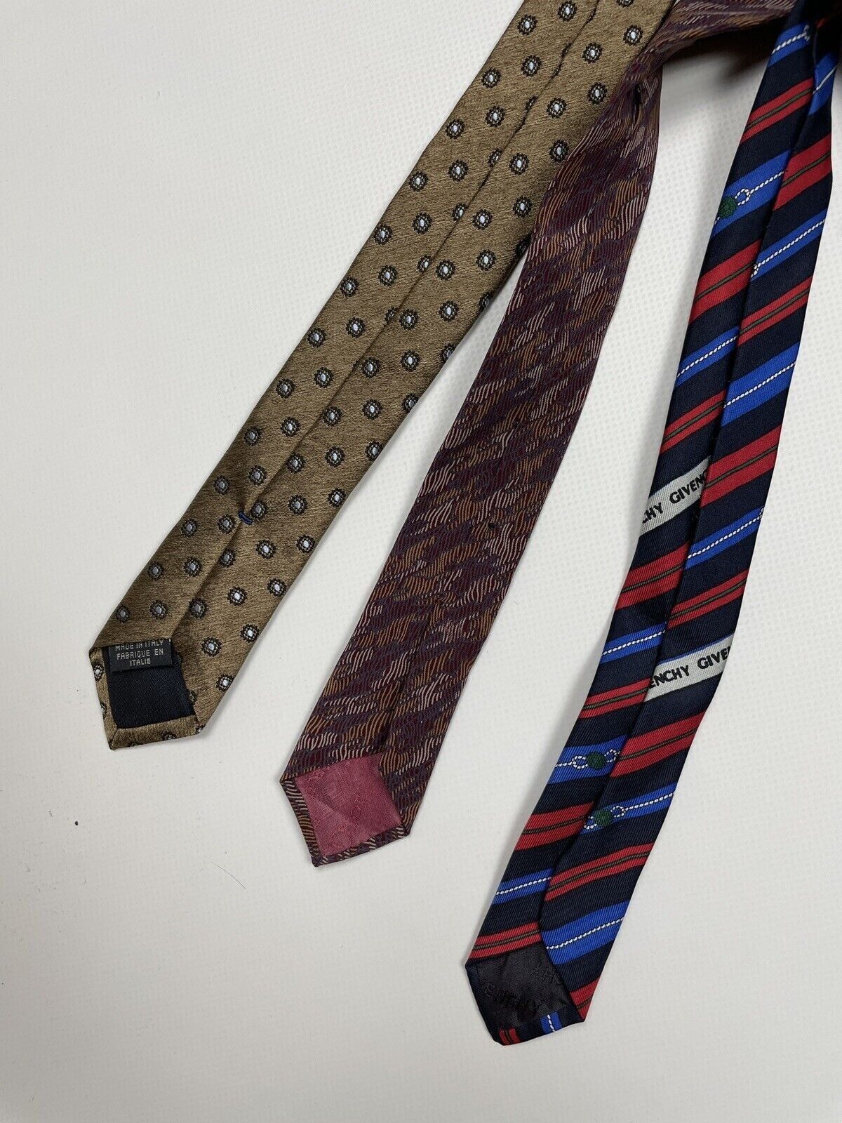 Dior LOT x 3 TIE CANALI CHRISTIAN DIOR GIVENCHY MEN Size ONE SIZE - 5 Thumbnail