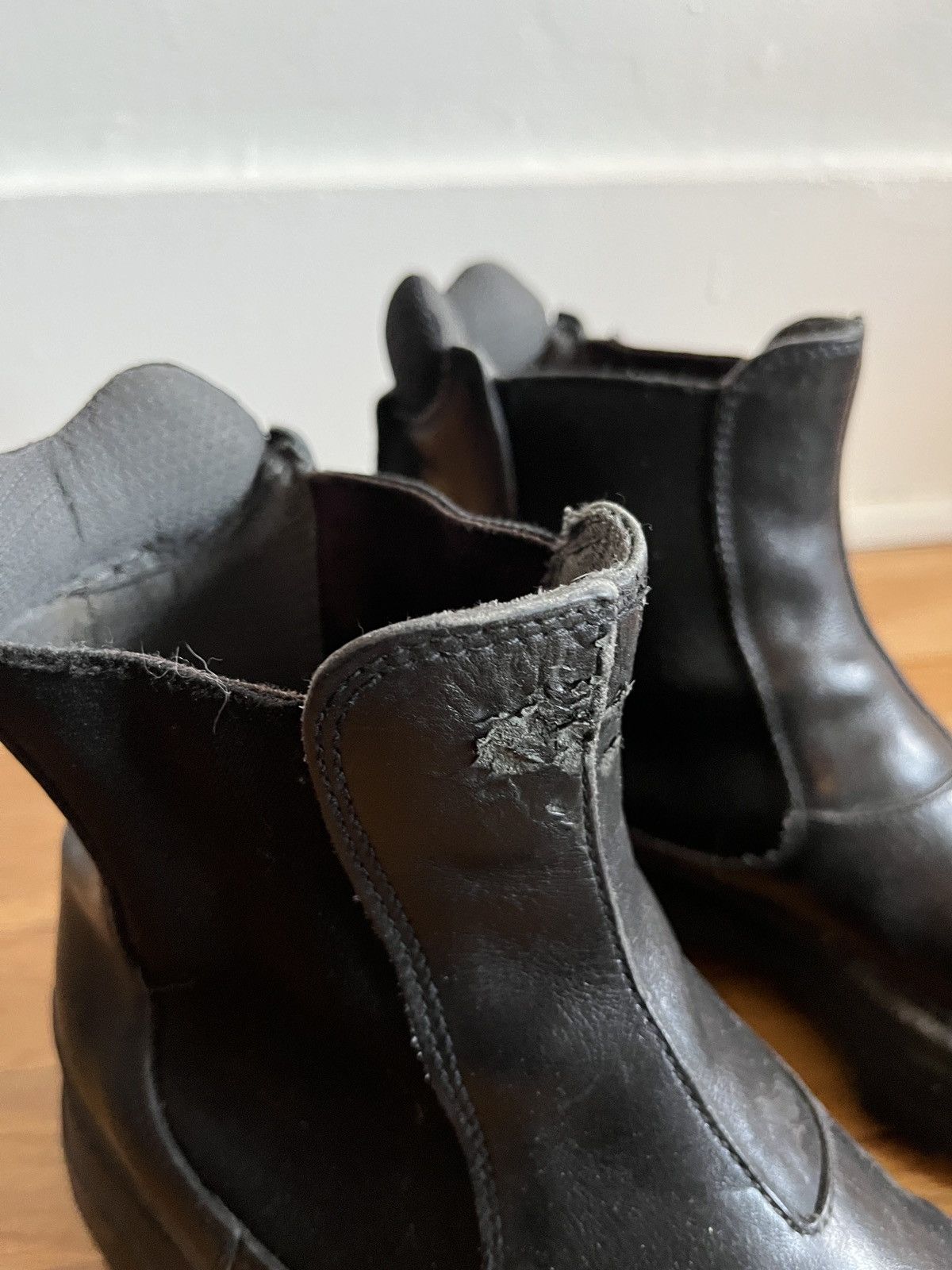 Leather × Prada × Vintage Prada Brixxen High Ankle Boots, Chelsea, Lug Sole, Chunky Size US 11.5 / EU 44-45 - 13 Thumbnail