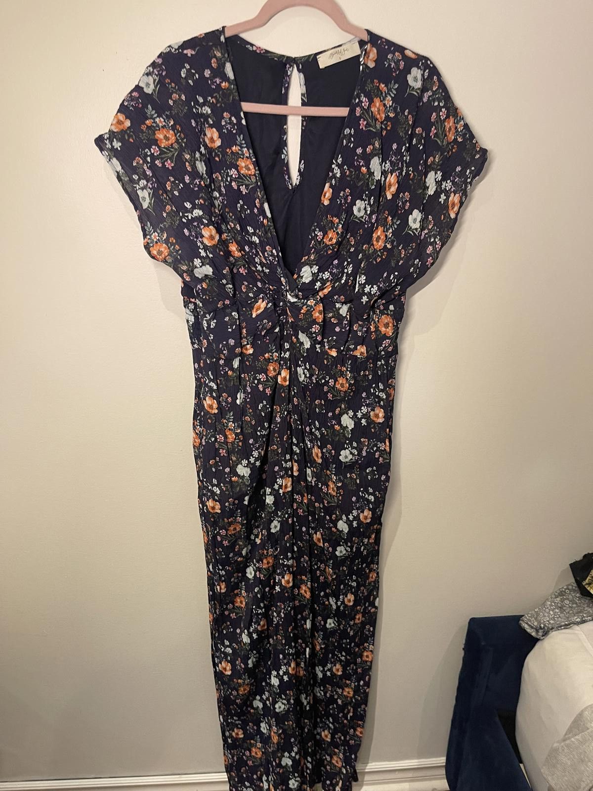 Designer A Beautiful Soul blue floral jumpsuit Size ONE SIZE - 1 Thumbnail