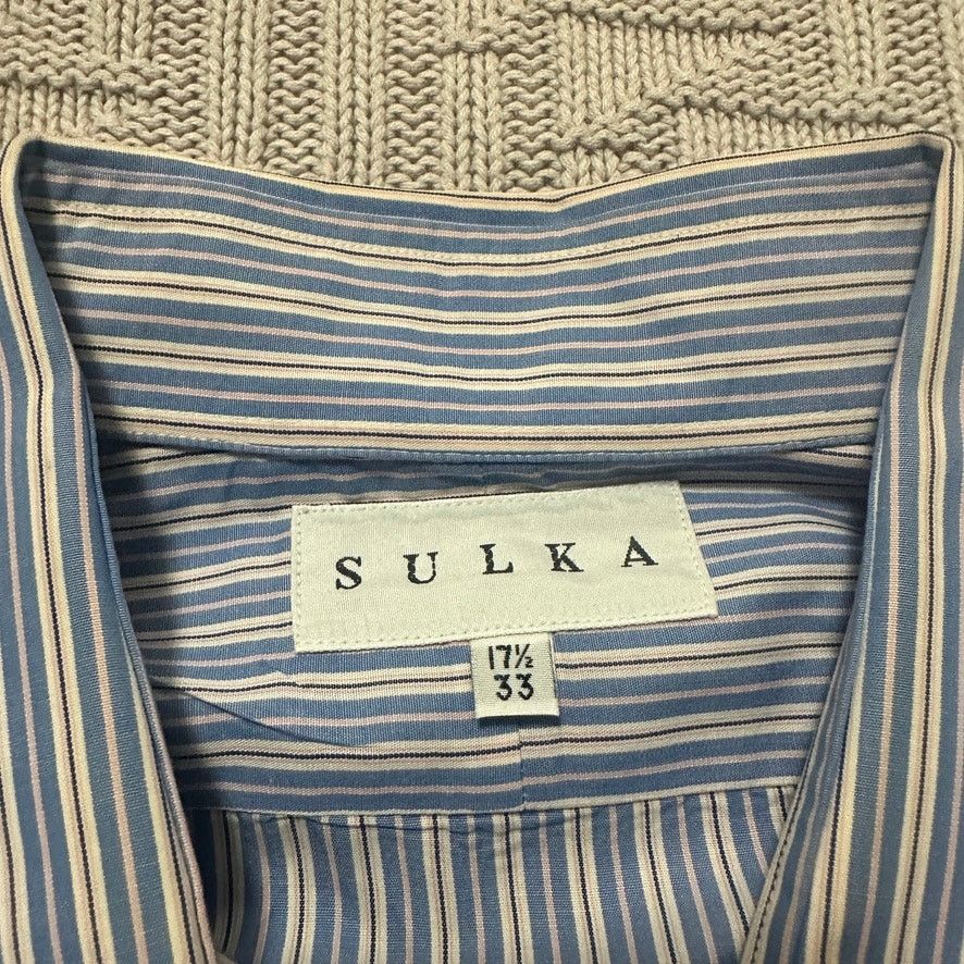 Sulka Sulka blue striped button down size 17.5 Size US XL / EU 56 / 4 - 5 Thumbnail