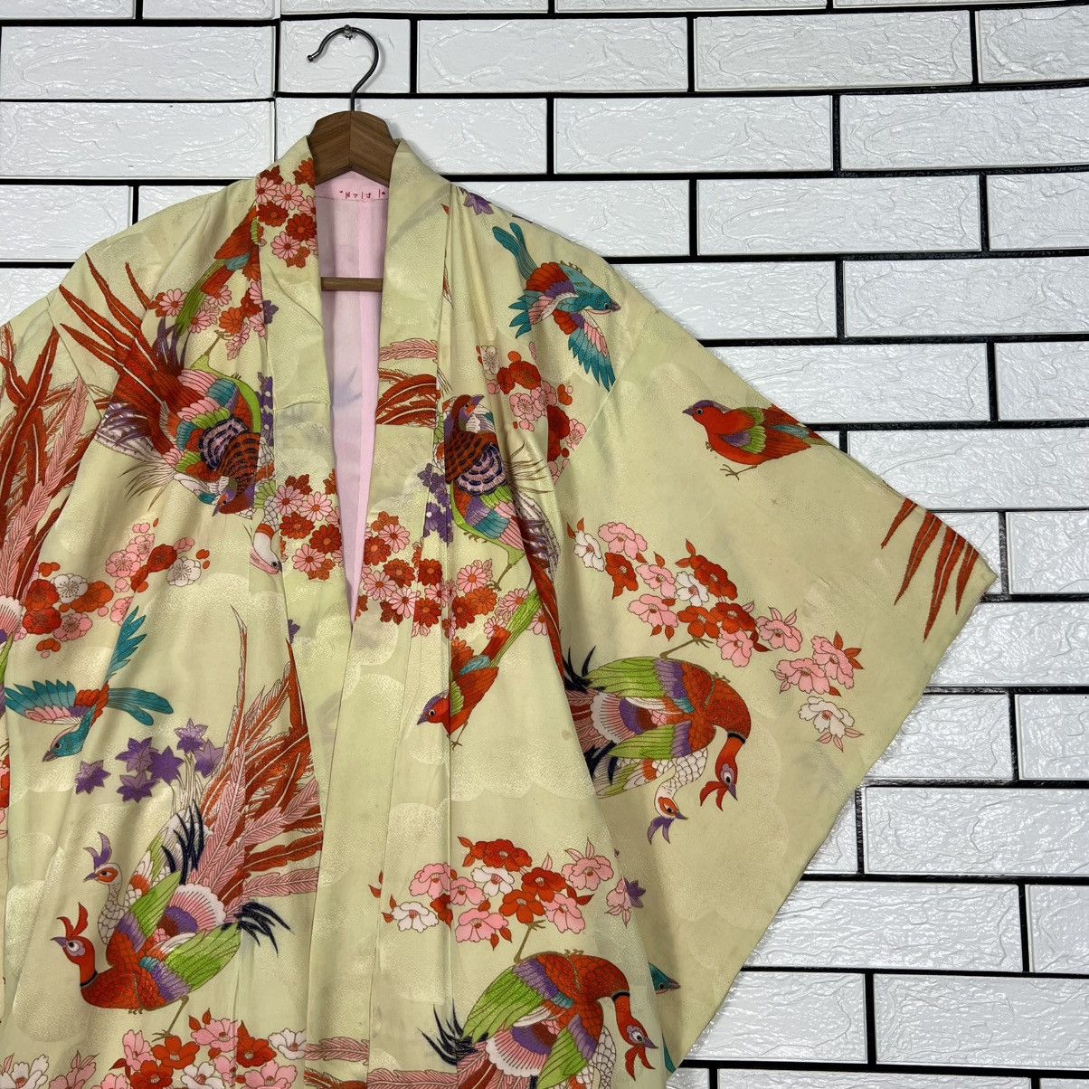 Japanese Brand Vintage Kimono Motif Design Phoenixes Florals #4152-C190 Size M / US 6-8 / IT 42-44 - 6 Thumbnail