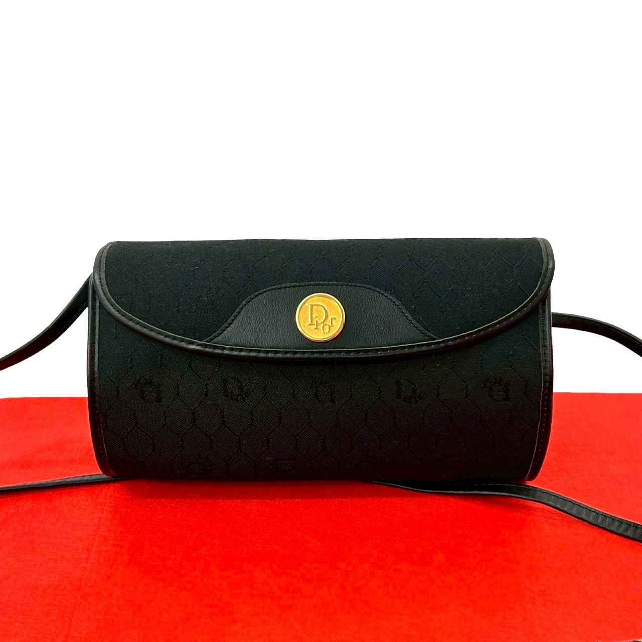 Dior Christian Dior Honeycomb Canvas Leather Shoulder Bag Textile 
