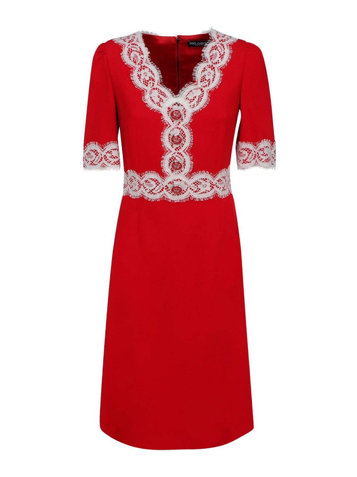 o1y0825 Midi Dress in Red/White