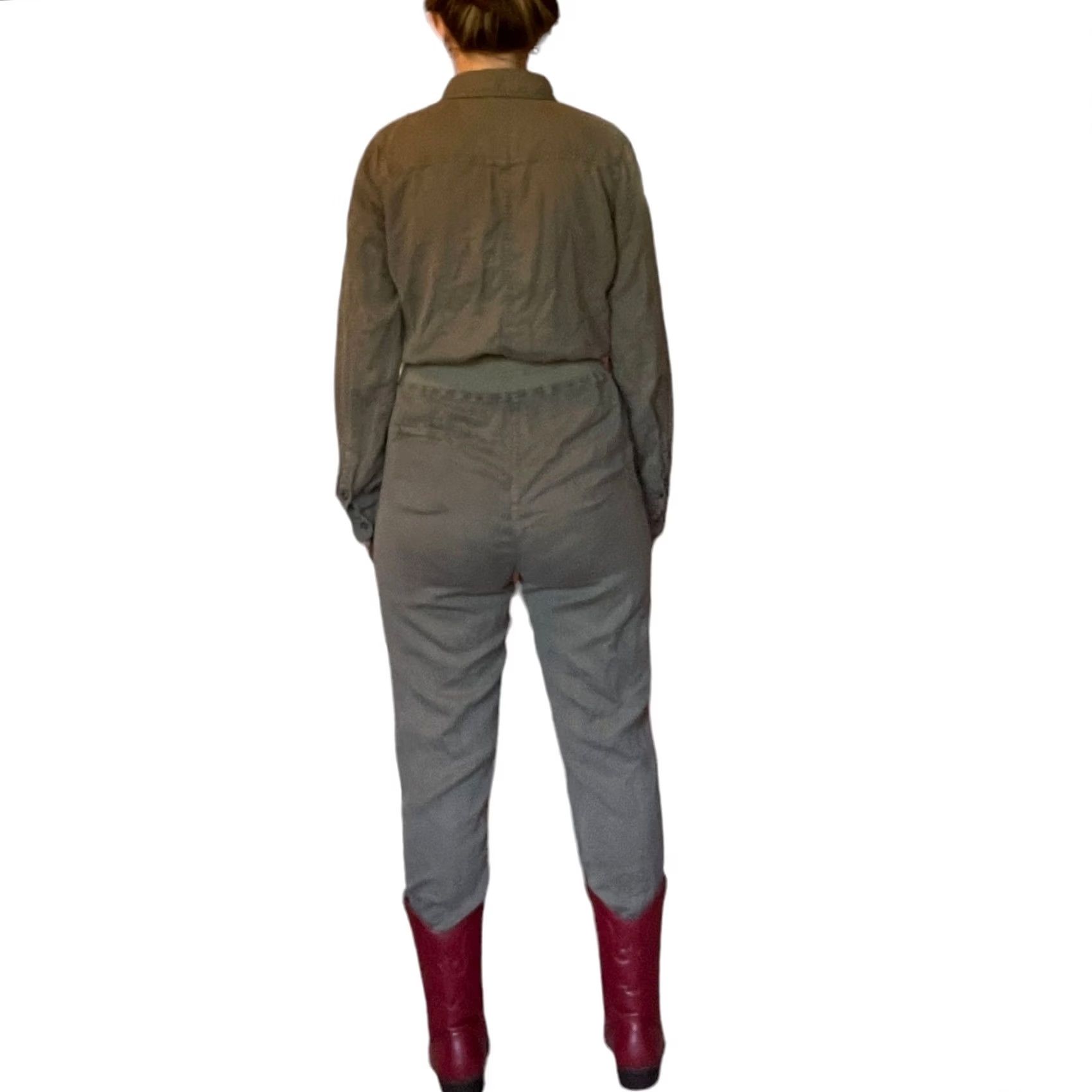 Faherty Faherty Arlie Day Jumpsuit Medium Surplus Green Long Sleeve Size M / US 6-8 / IT 42-44 - 4 Thumbnail