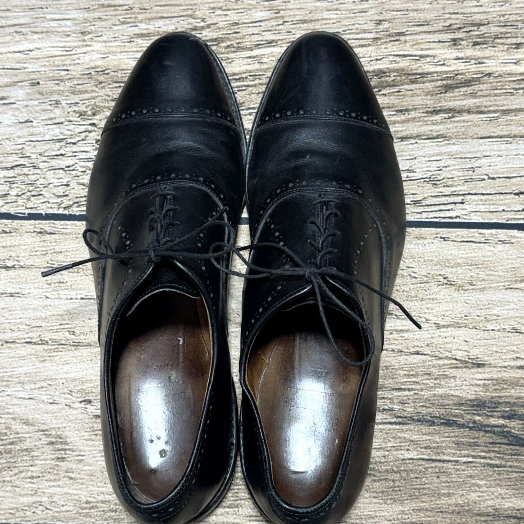 Allen Edmonds Allen Edmonds Dress Shoes Mens 13 D Black Leather Hale Derby Cap Toe Laceup 5958 Size ONE SIZE - 3 Thumbnail