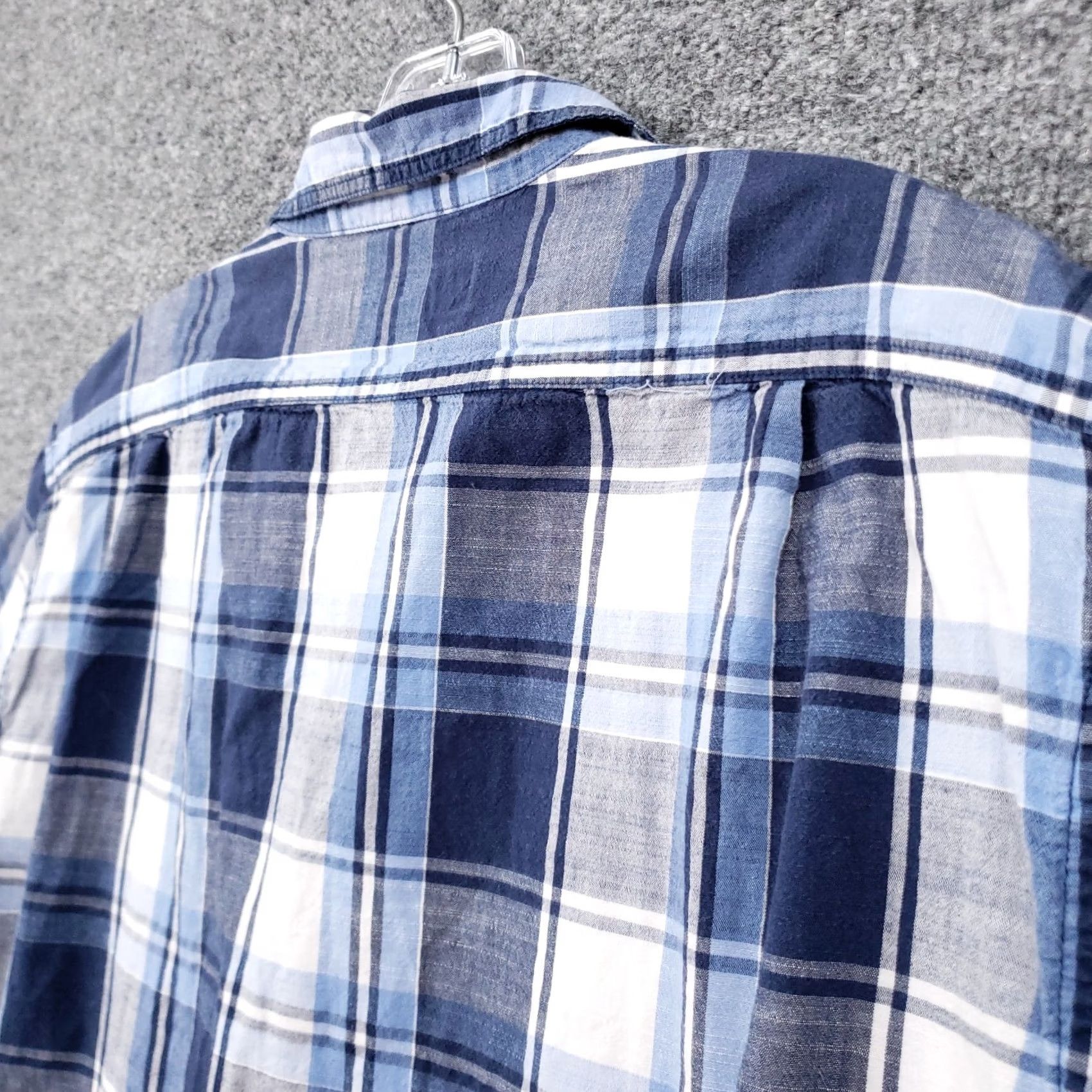 Cremieux Cremieux Shirt Mens L Large Blue Plaid Button-Up Short Sleeve Collection Casual Shirt Size US L / EU 52-54 / 3 - 6 Thumbnail