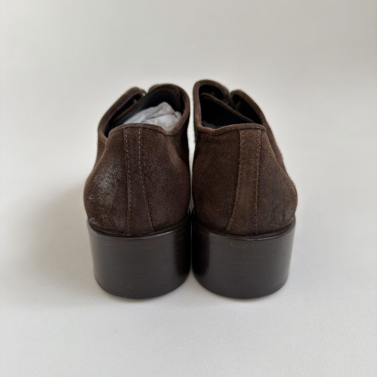 Prada Brown Suede Burnished Tips Shoes Size US 7 / IT 37 - 14 Thumbnail