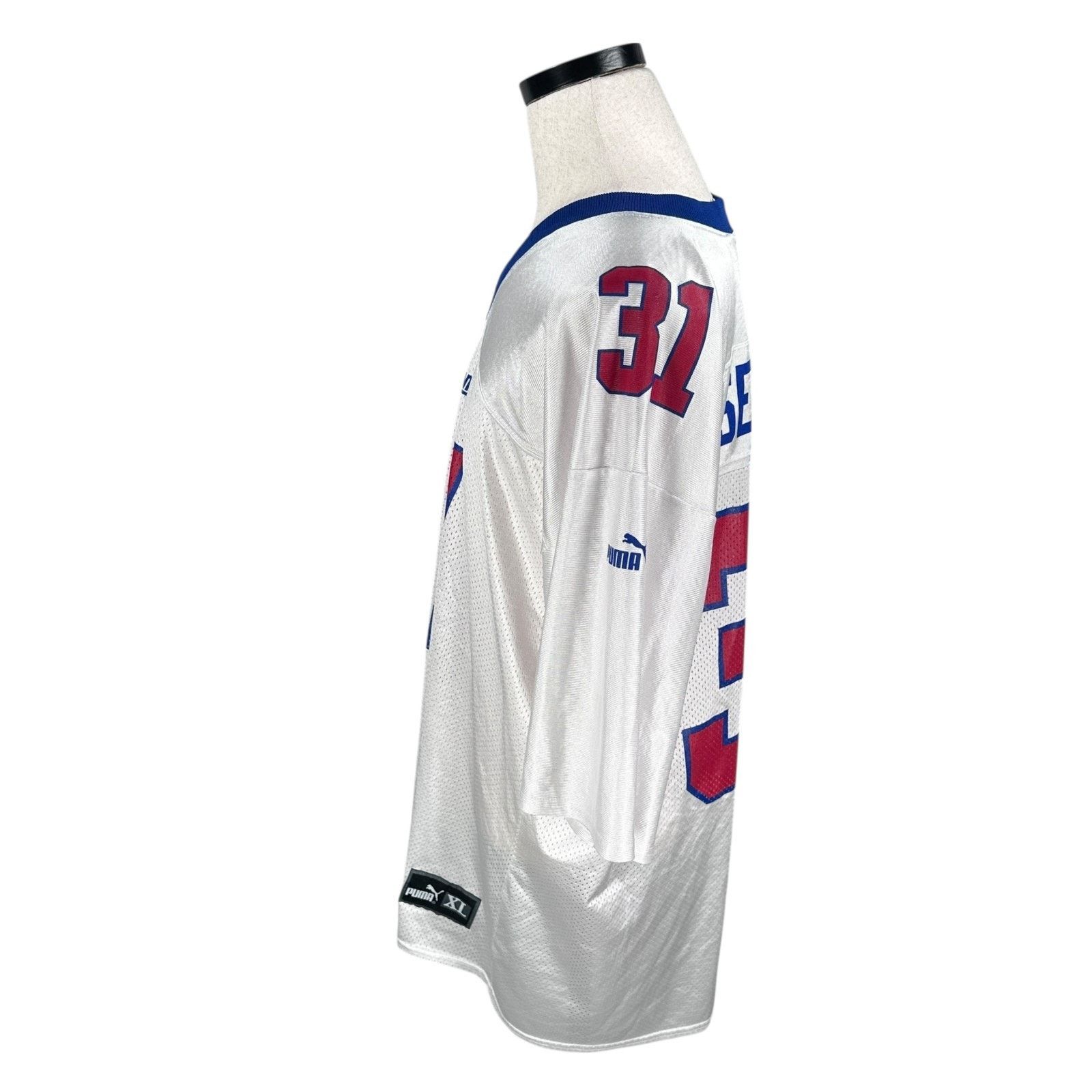 Puma VTG Puma Giants Jason Sehorn #31 Jersey Men XL White V-Neck Size US XL / EU 56 / 4 - 4 Thumbnail