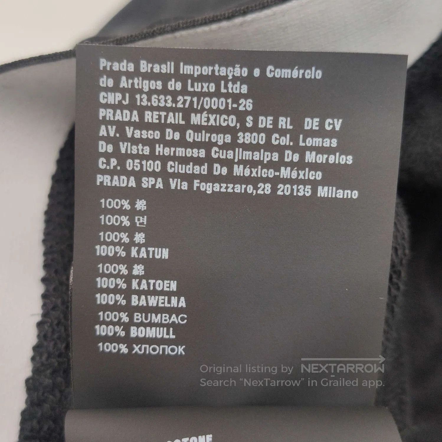 Prada Prada Logo Cotton Crew Neck Top . Size XS / US 0-2 / IT 36-38 - 8 Thumbnail