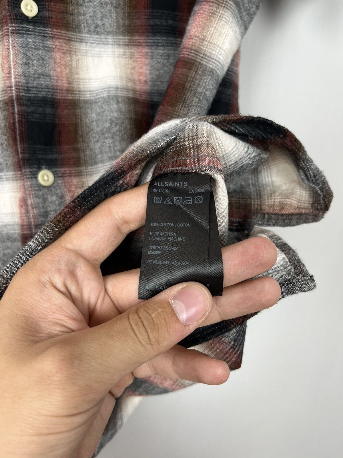Allsaints Allsaints Dwight SS Plaid Cotton Short Sleeve Shirt Size US L / EU 52-54 / 3 - 7 Thumbnail
