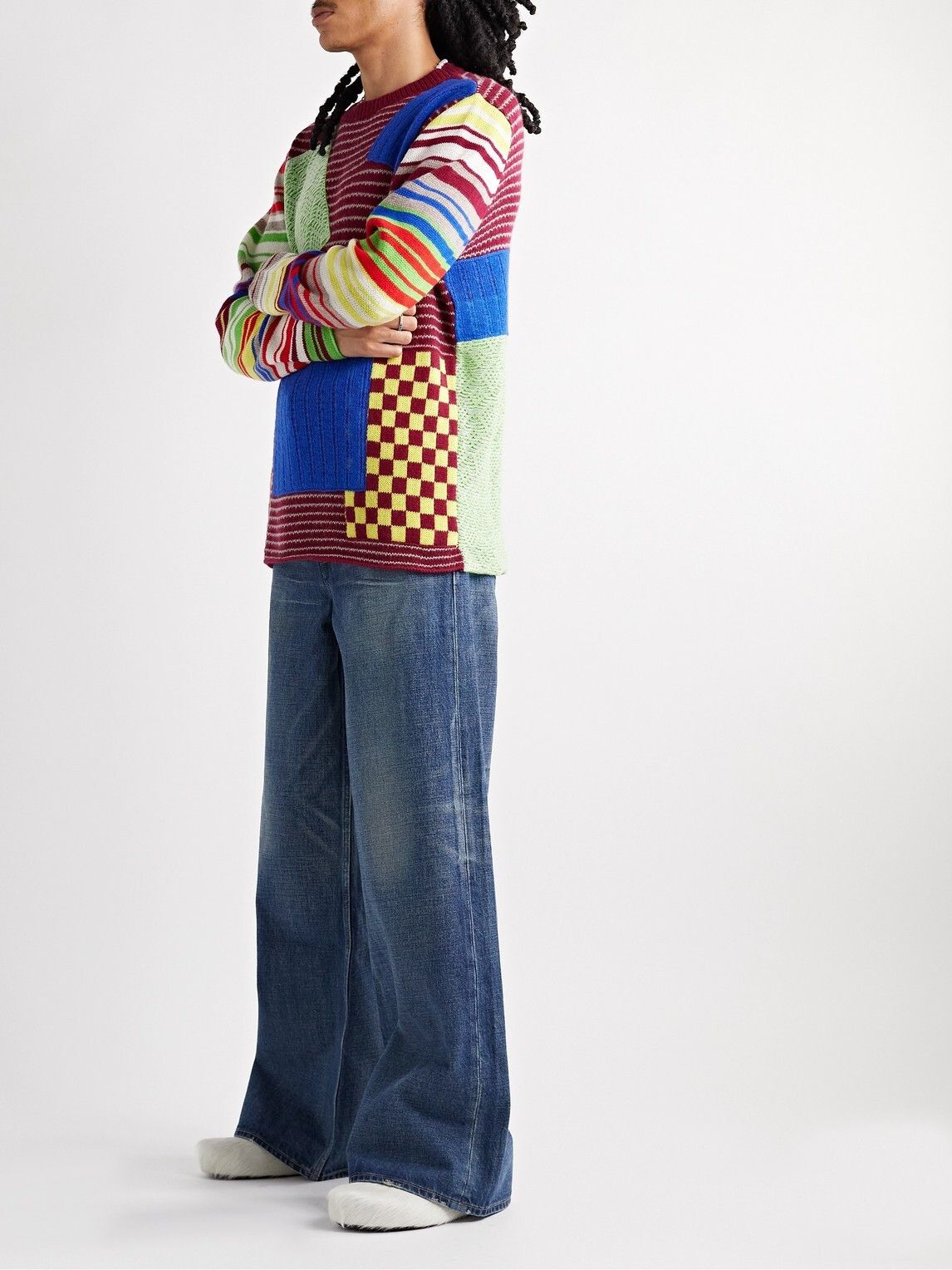 Moyen Patchwork Mercerised Wool And Cashmere-Blend Sweater, Men's — image 2 of 5