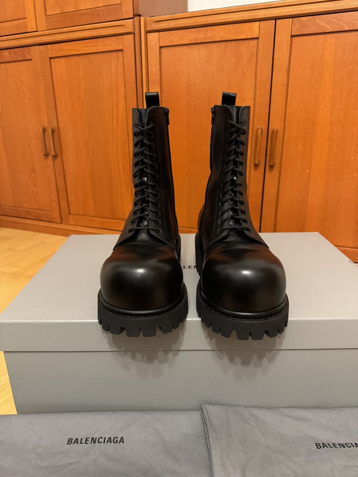 Balenciaga *NEW* Balenciaga Stomper Leather Black Boots Size US 11 / EU 44 - 6 Thumbnail