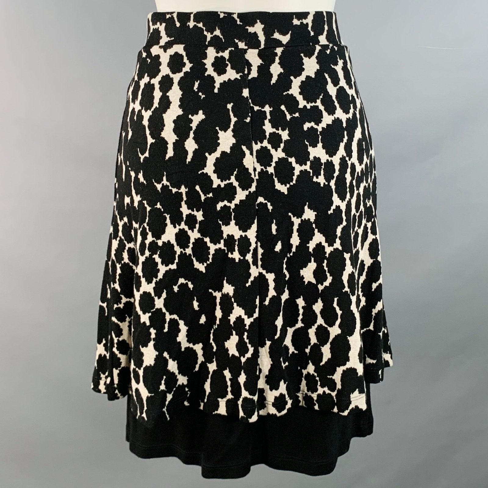 Other ISABEL DE PEDRO Black White Spots Print Layered Midi Skirt Size 26" / US 2 / IT 38 - 2 Thumbnail