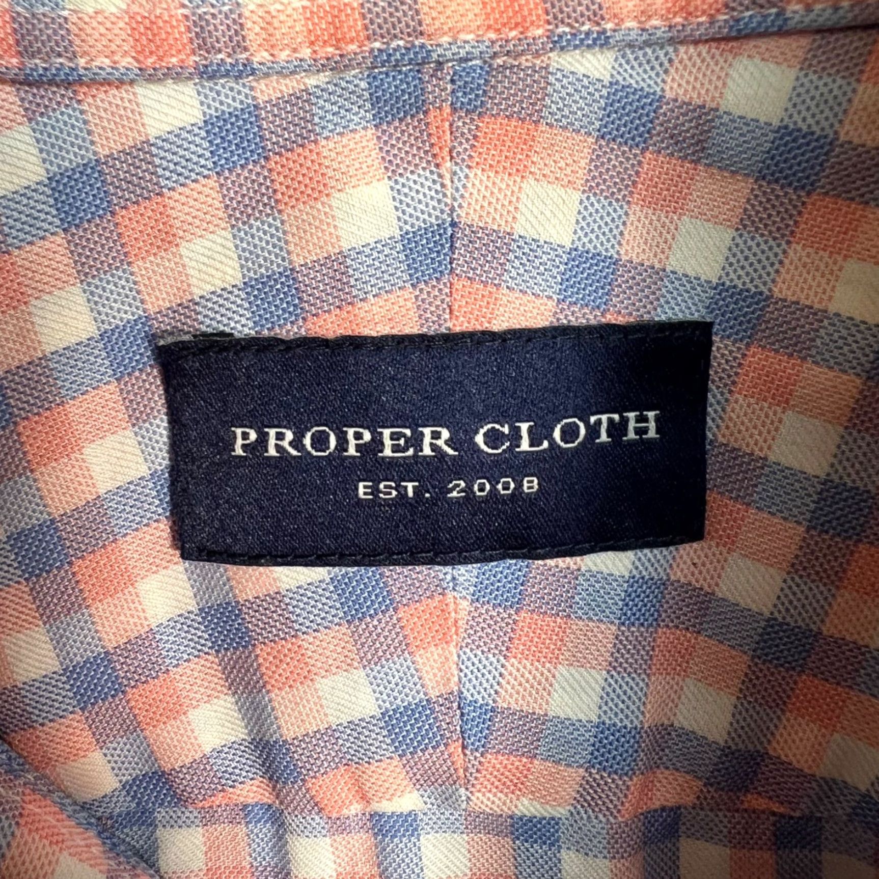 Proper Cloth Proper Cloth Mens Large Long Sleeve Checkered Shirt Blue Size US L / EU 52-54 / 3 - 3 Thumbnail