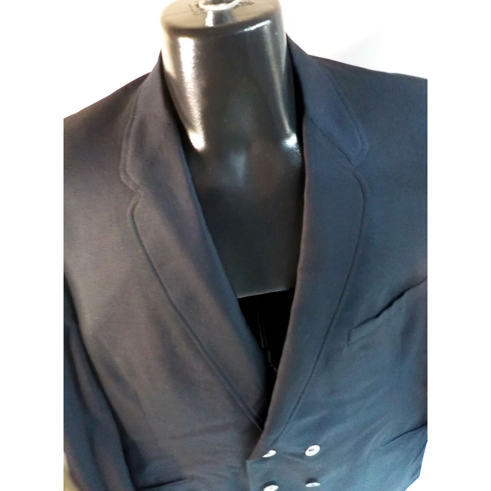 Vintage VTG Unlabeled Mens Double Breasted Blazer Black SZ 44R Size 44R - 2 Thumbnail