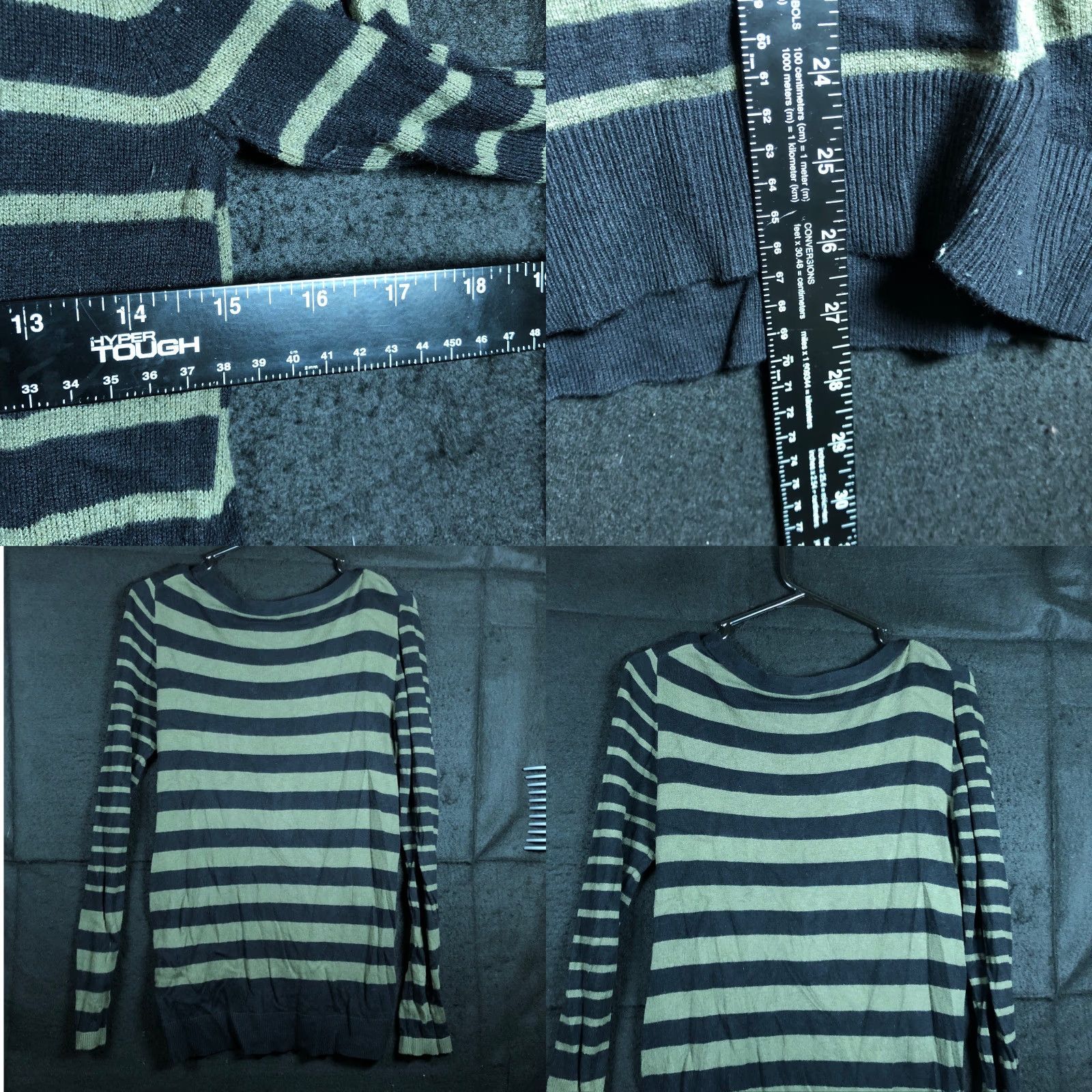 Express Express Sweater Green Striped Long Sleeve Cozy Stretch Medium Womens Size M / US 6-8 / IT 42-44 - 8 Thumbnail