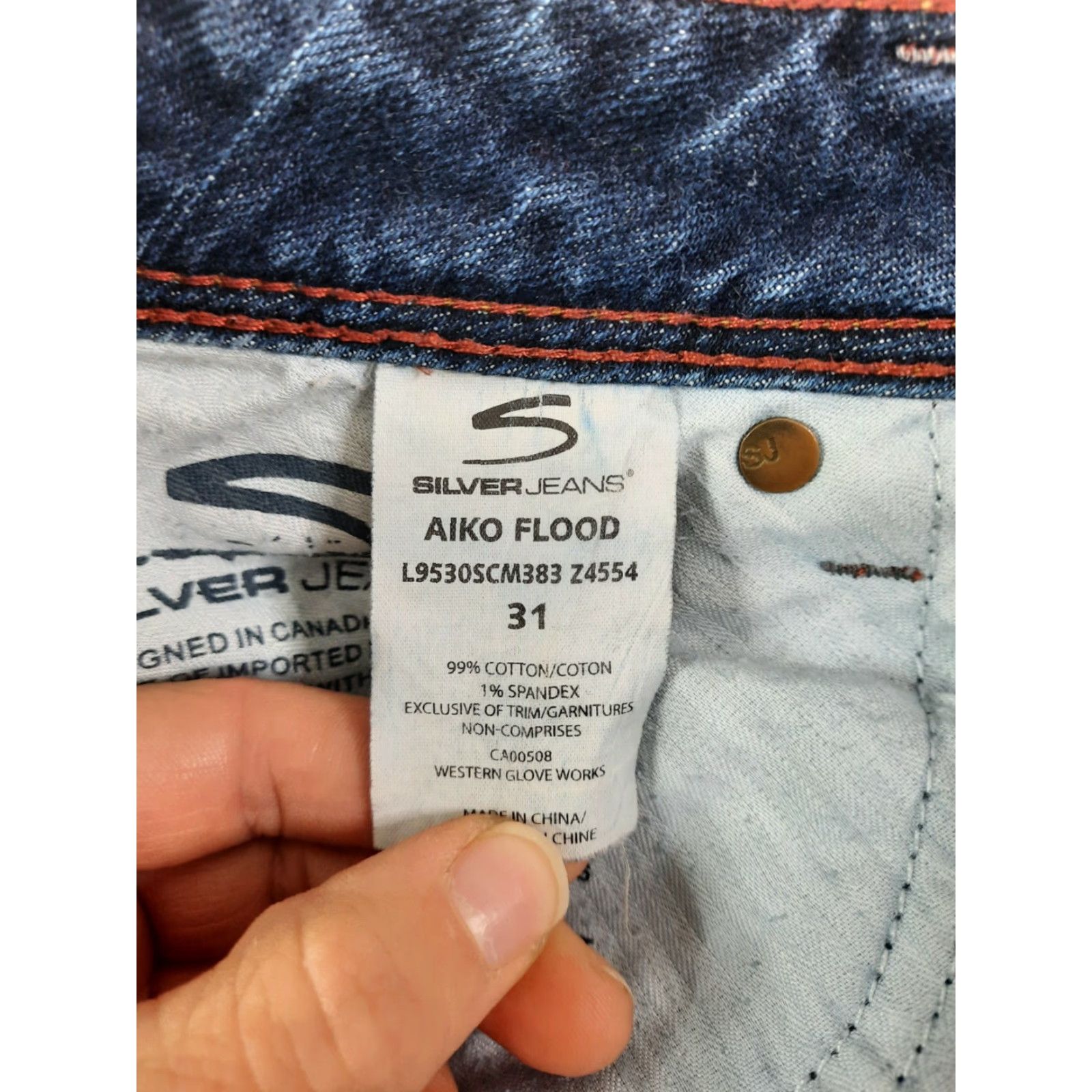 Silver Jeans Co. VINTAGE Women' Silver Jeans Aiko Straight Leg Jeans Flood Size 31 Stretch Denim M6J Crop Size 24" / US 00 / IT 34 - 5 Thumbnail