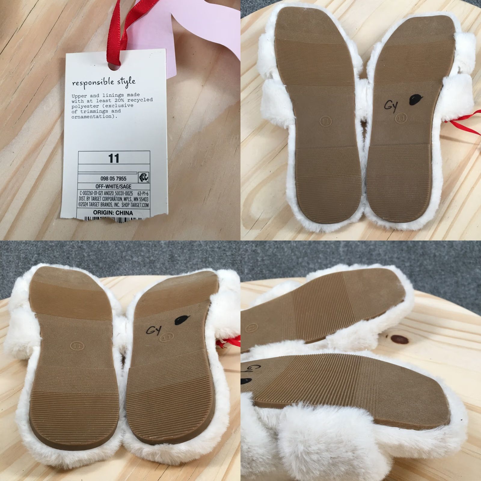 Vintage A New Day Sandals Womens 11 Stars Above Fuzzy Slide White Faux Fur RN17730 NEW Size US 9 / IT 39 - 9 Thumbnail