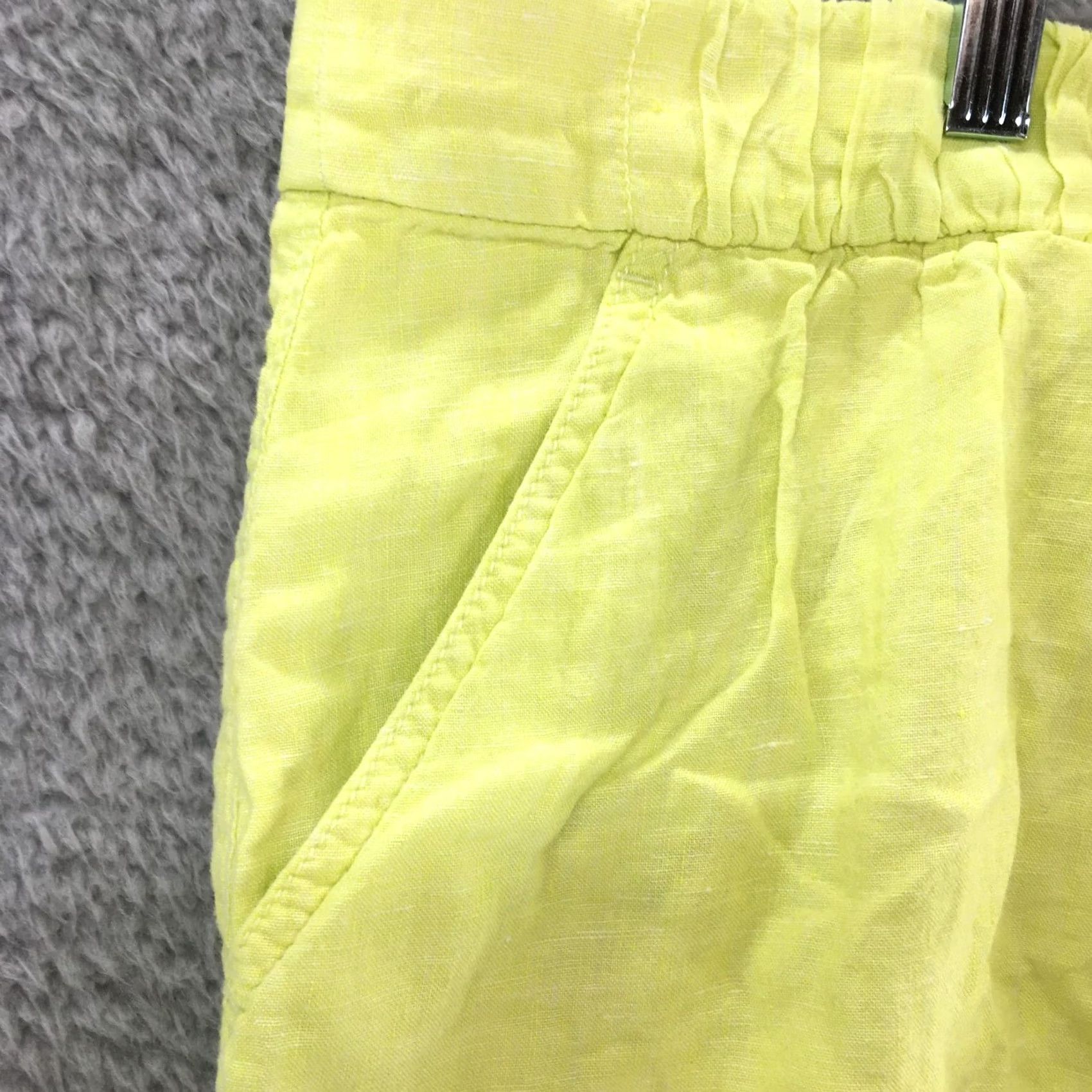 J.Crew J.CREW Mini Skort Womens 10 Neon Yellow Drawstring Elastic Waist Side Pockets Skort Casual Summer 90s? Size ONE SIZE - 2 Thumbnail
