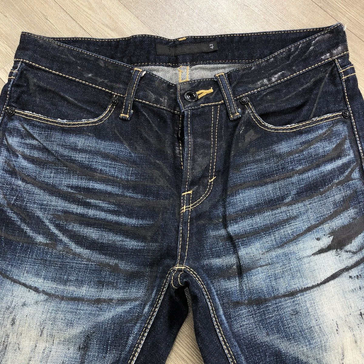 GOSTAR DE FUGA × If Six Was Nine × Tornado Mart 🇯🇵 2000s Fuga Devil Vomits Claw Mark Distressed Flared Jeans Size US 30 / EU 46 - 7 Thumbnail