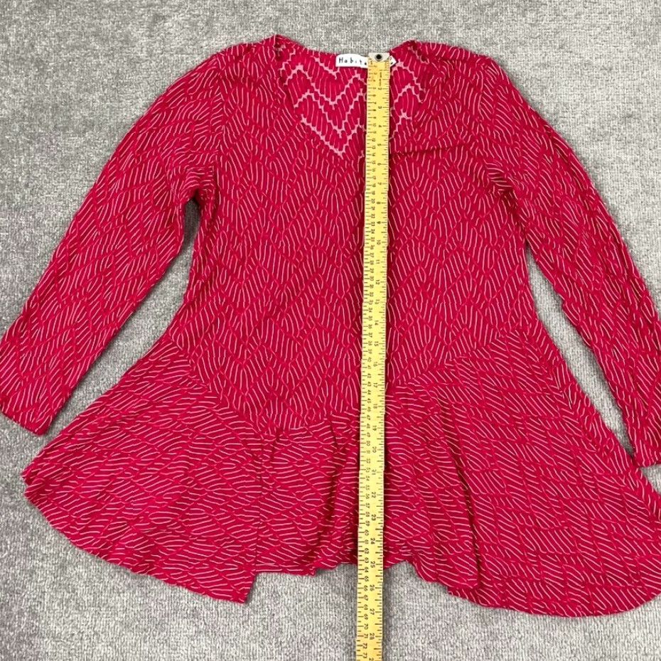 Habitat HABITAT Clothes To Live In Blouse Top Womens Medium Pink White Stretch Pullover Size M / US 6-8 / IT 42-44 - 3 Thumbnail