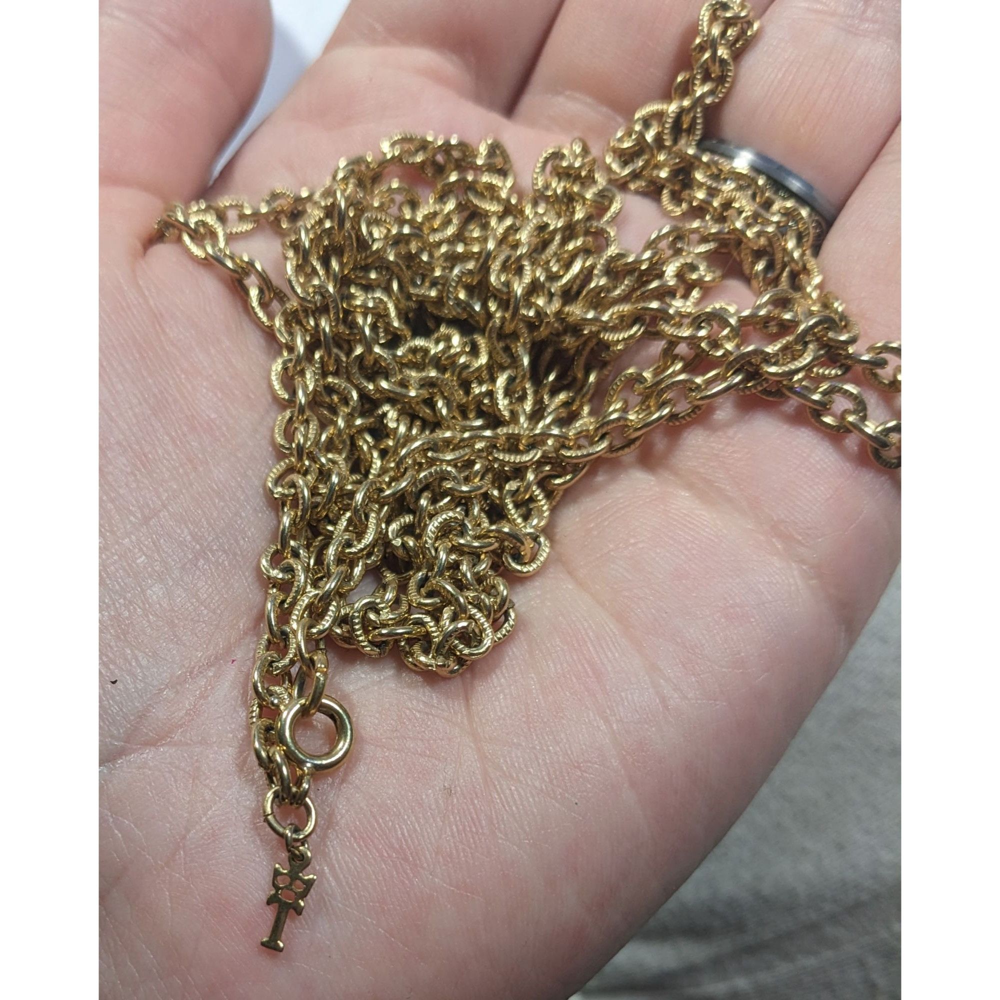 Other Vintage Crown Trifari Extra Long Gold Tone Chain Necklace Size ONE SIZE - 4 Thumbnail