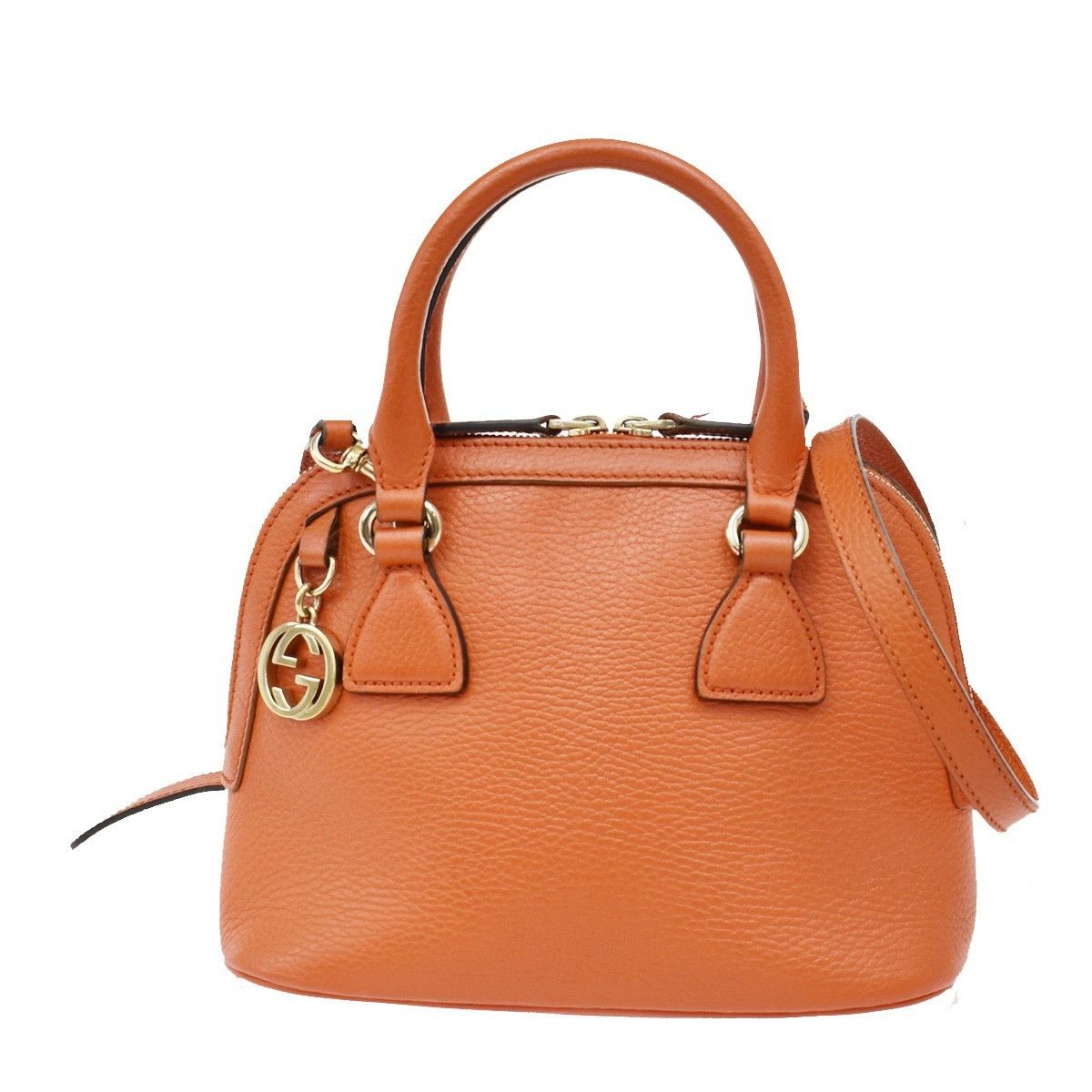 Gucci Gucci GG Charm Convertible Dome Satchel Leather Size ONE SIZE - 1 Thumbnail