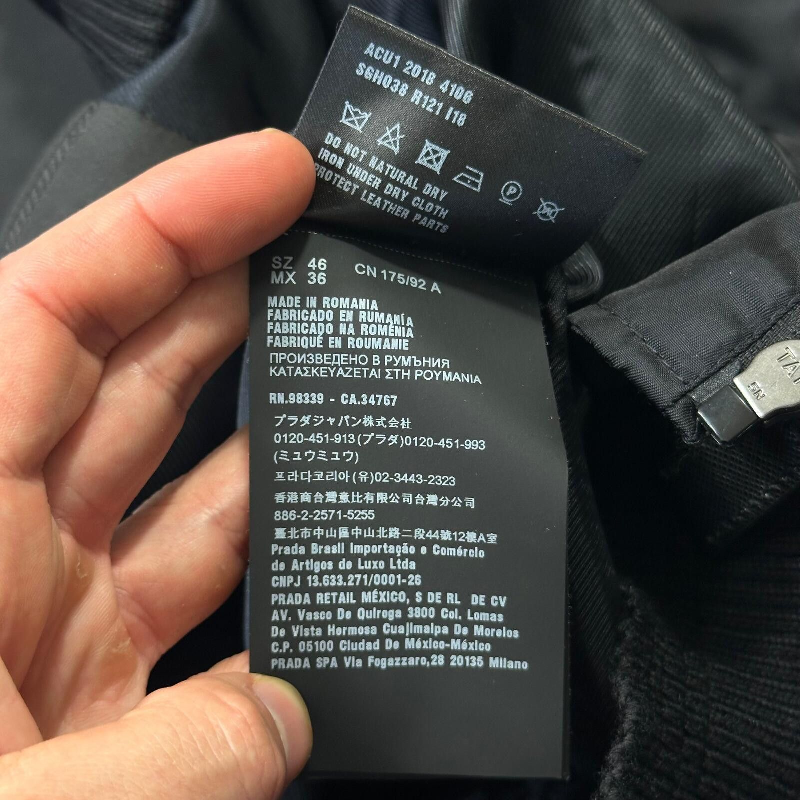 Prada Prada Milano 2018 Black Gabardine Nylon Triangle Bomber - M Size US M / EU 48-50 / 2 - 11 Thumbnail