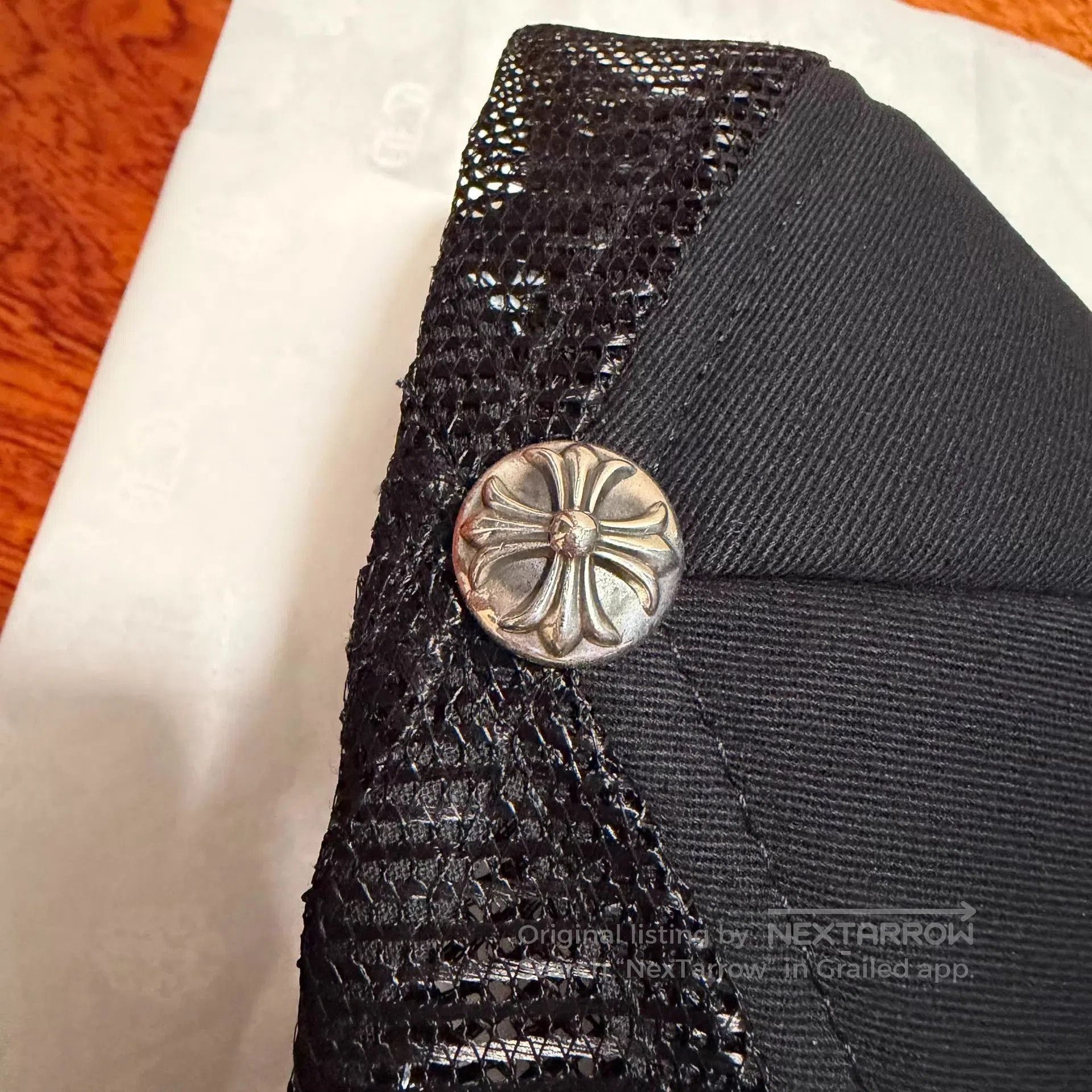 Chrome Hearts Black Trucker Hat with White Cross Embroidery. Size ONE SIZE - 2 Thumbnail
