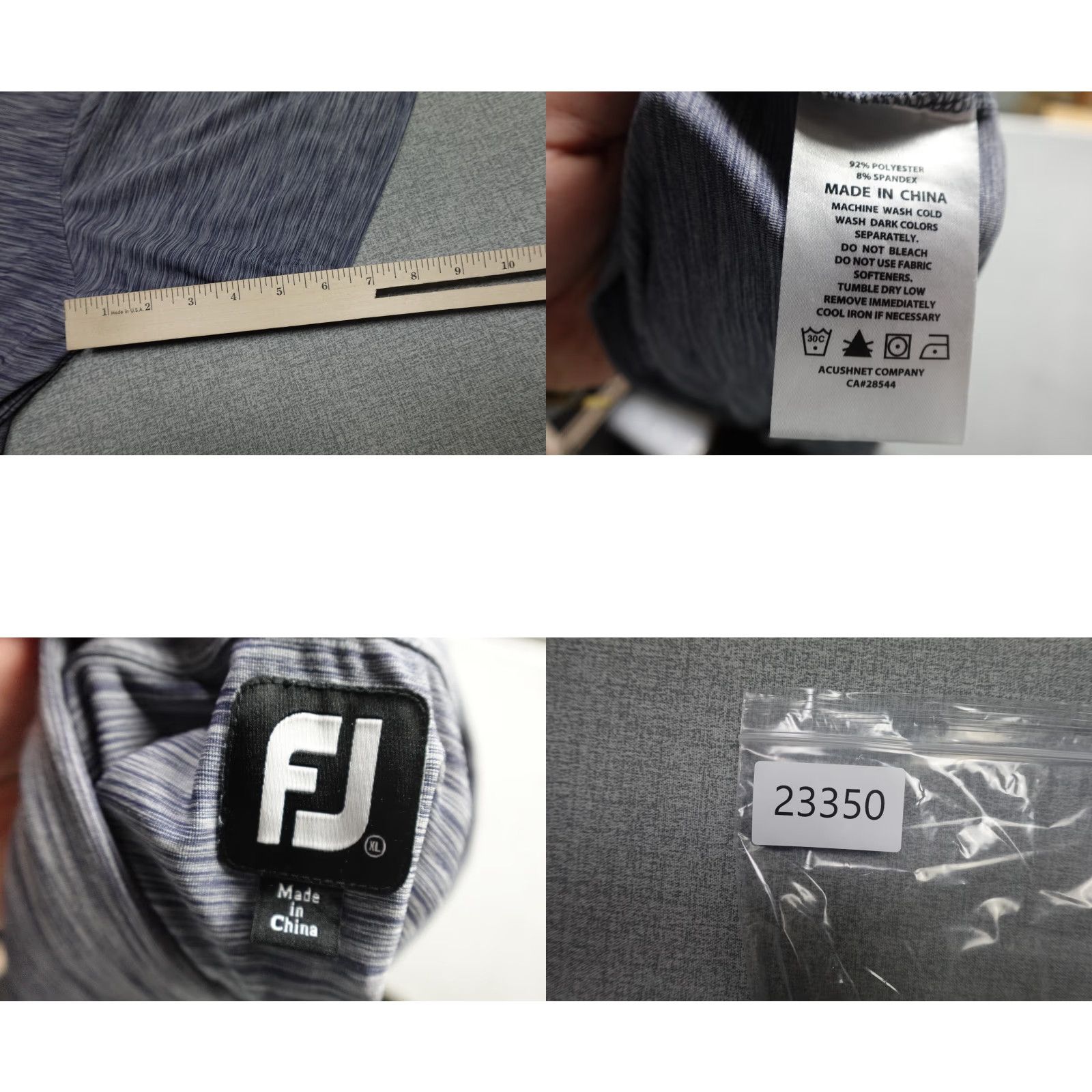 Footjoy FootJoy Polo Mens XL Gray Golf Lightweight Performance Stretch Preppy Shirt Size US XL / EU 56 / 4 - 8 Thumbnail