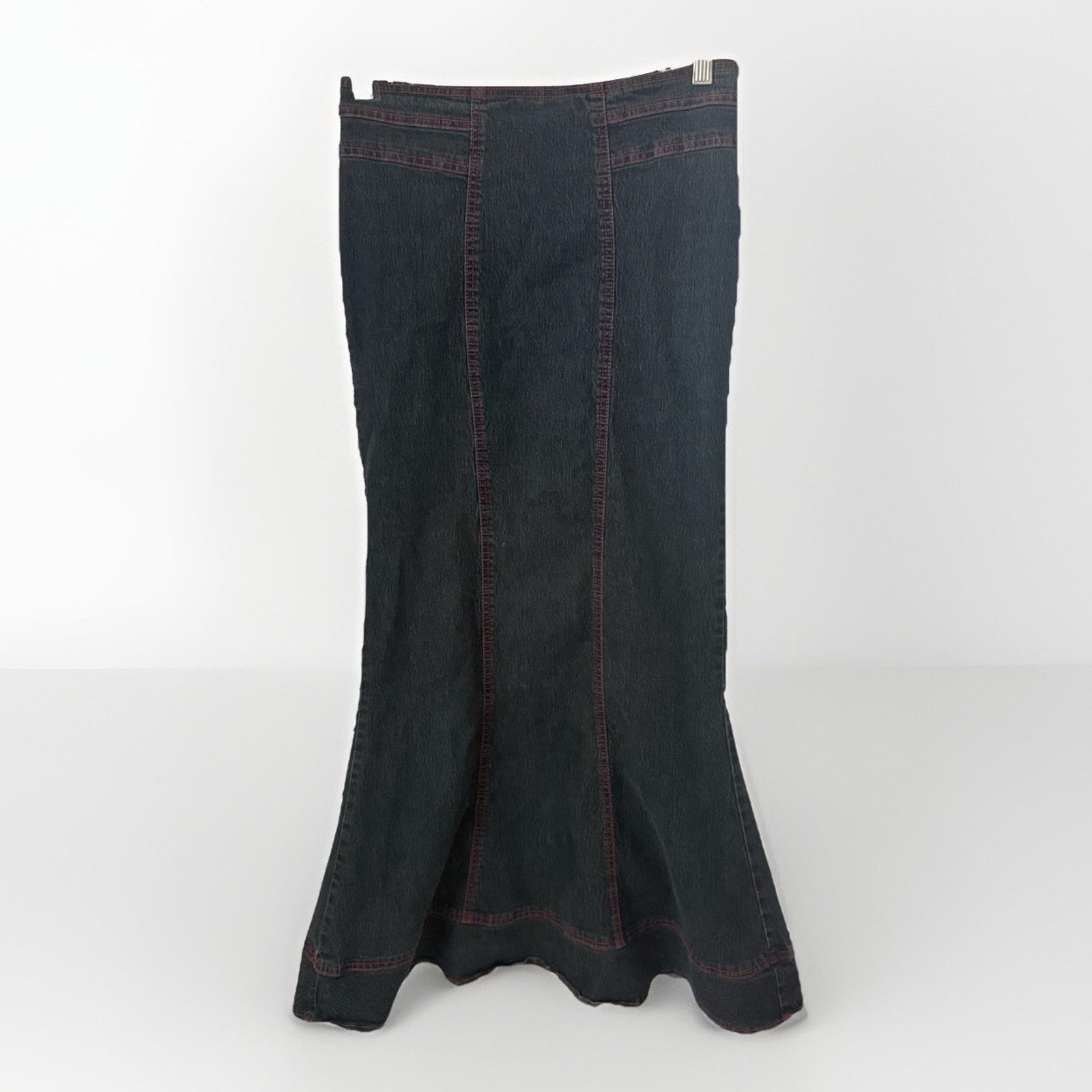 Other Vintage Y2K Bisou Bisou Denim Mermaid Western Maxi Skirt Size 27" / US 4 / IT 40 - 1 Thumbnail