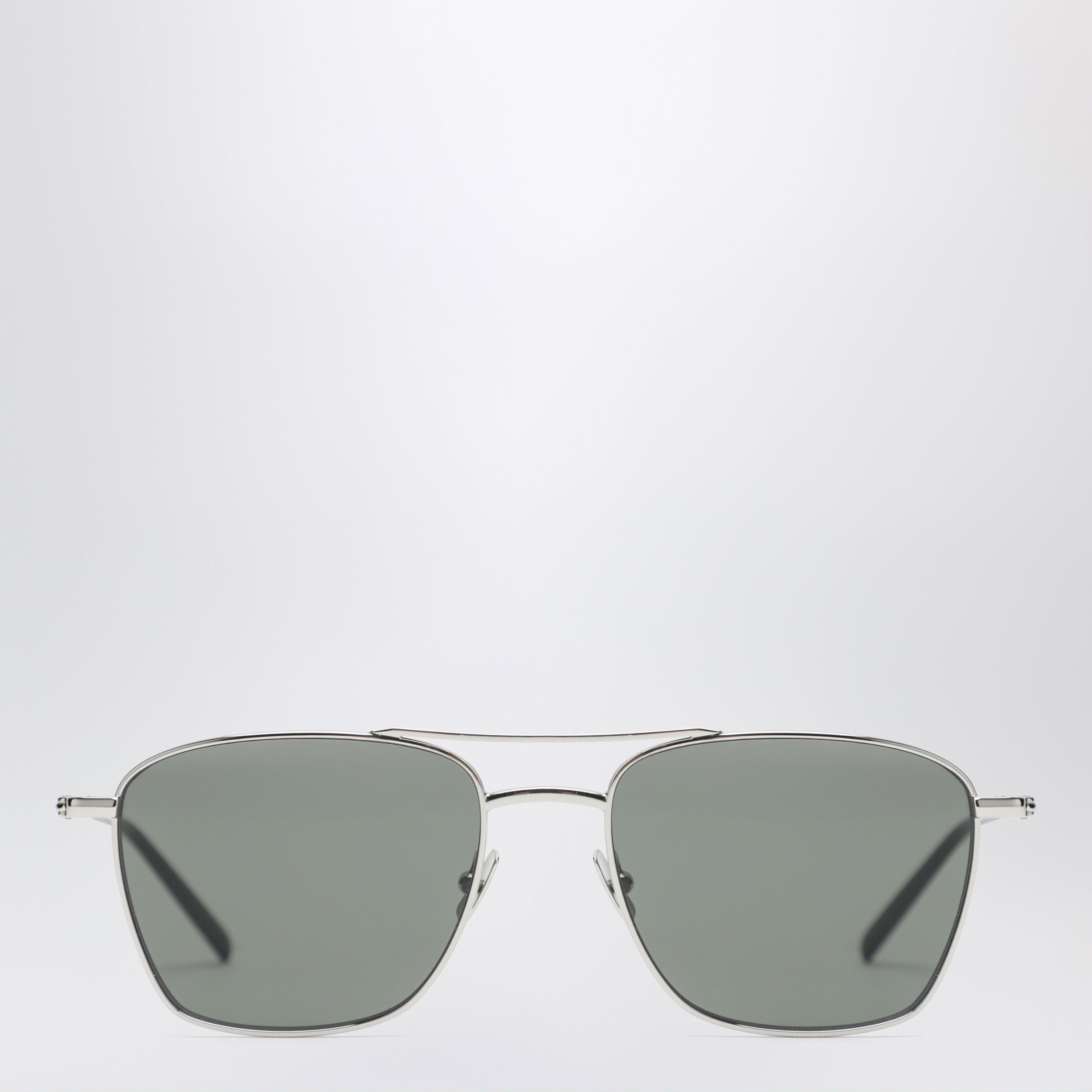 Saint Laurent Paris Saint Laurent Silver Rectangular Metal Sunglasses Size ONE SIZE - 1 Thumbnail