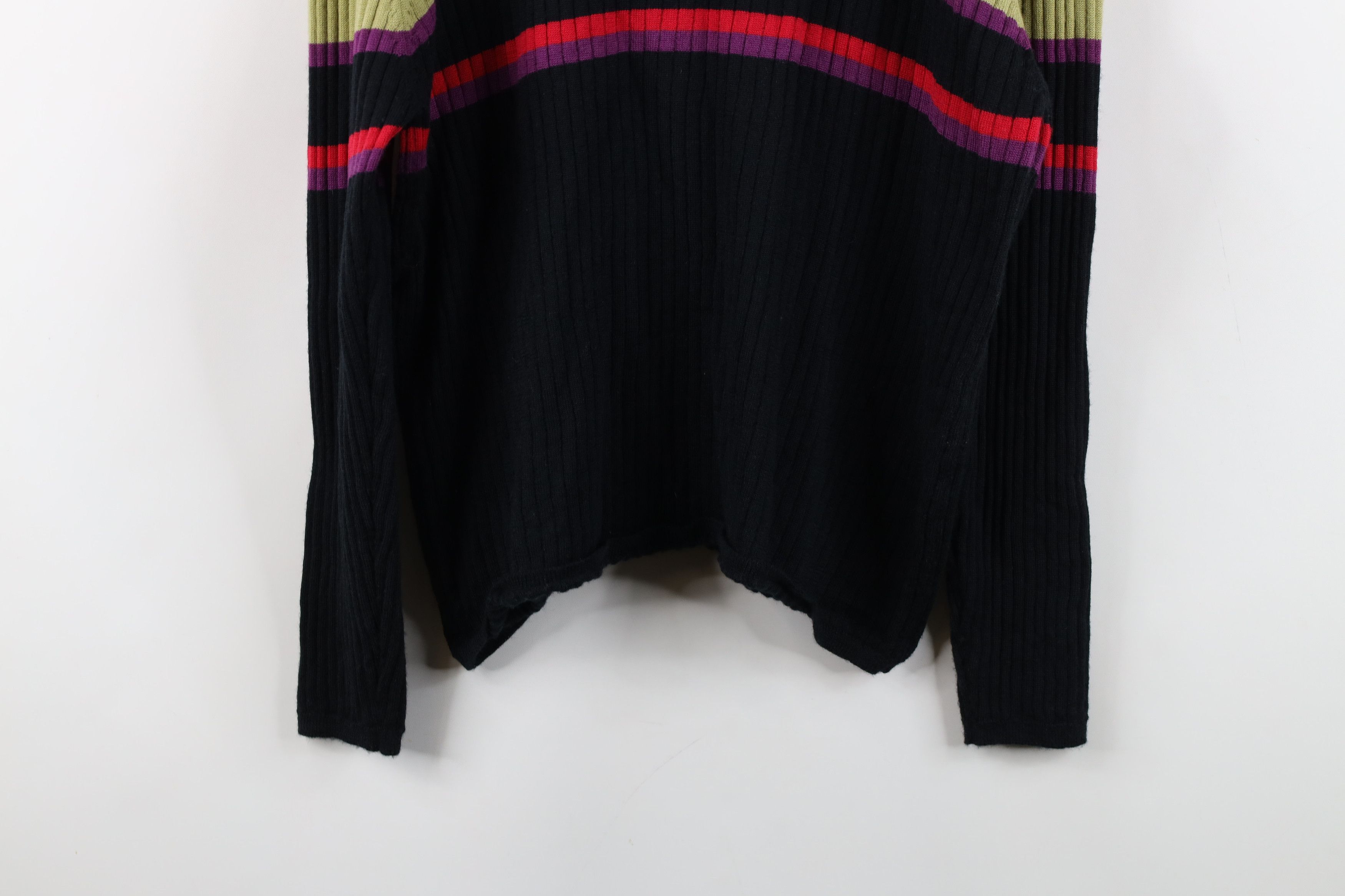 Vintage Vintage 90s Streetwear Wool Ribbed Knit Turtleneck Sweater Size XL / US 12-14 / IT 48-50 - 13 Thumbnail