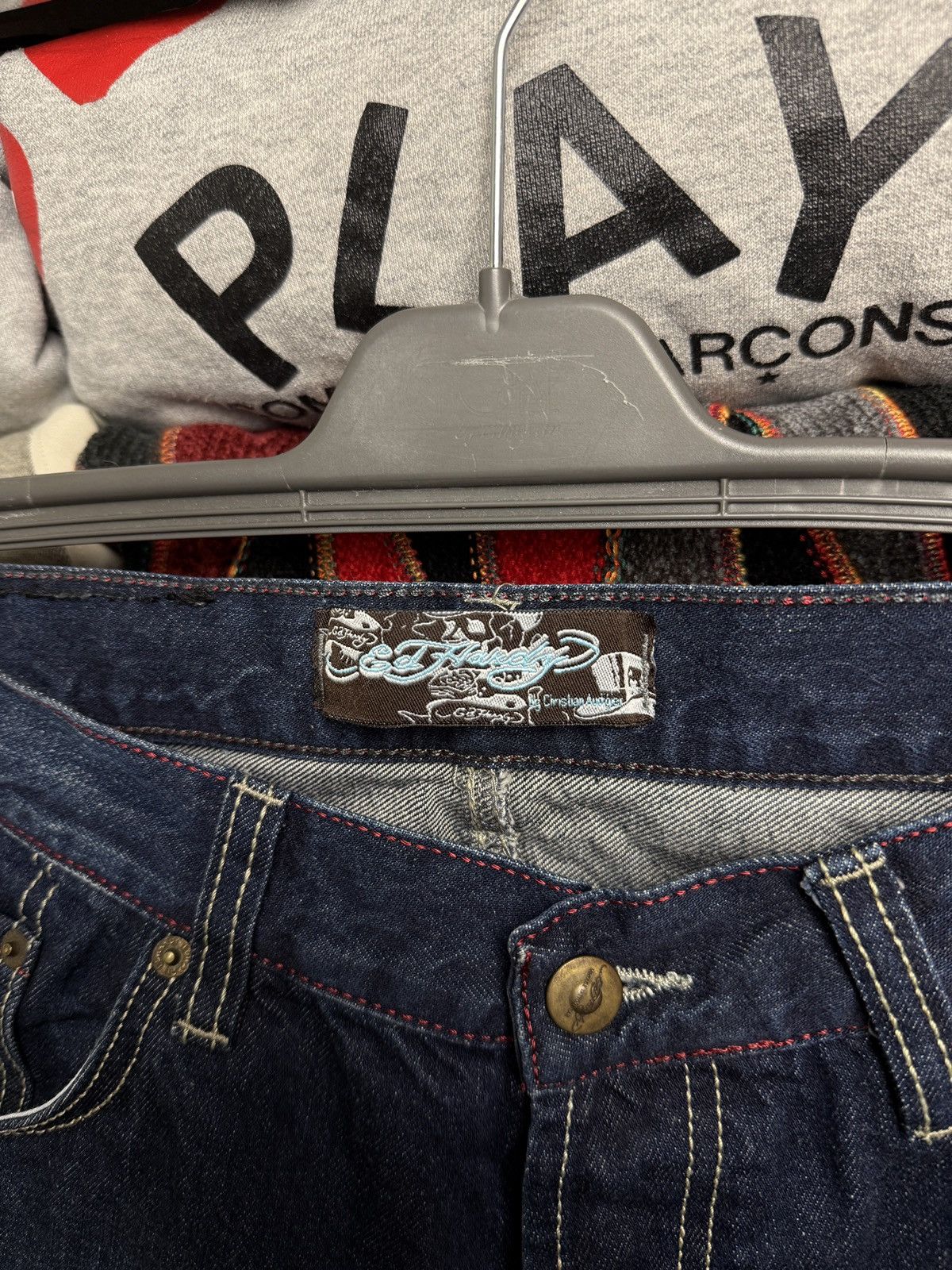 Christian Audigier “Skull Pockets” Ed Hardy Jeans Size US 32 / EU 48 - 13 Thumbnail