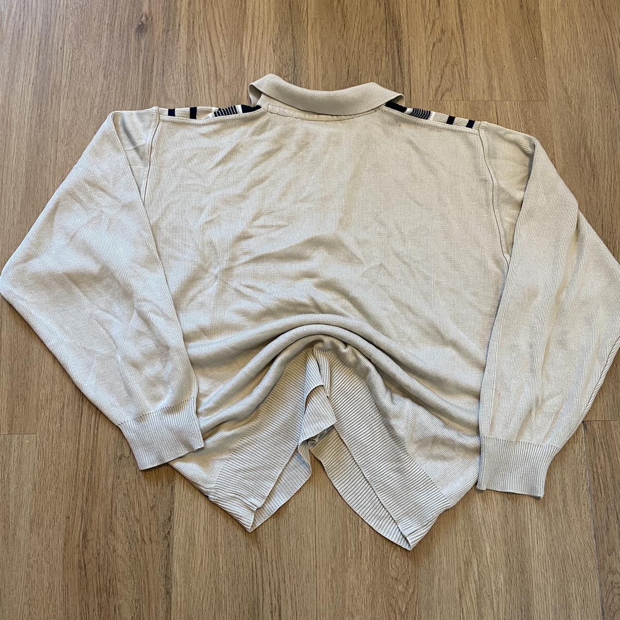 Other Cream and black striped polo sweater Vintage Boxy Size US M / EU 48-50 / 2 - 2 Thumbnail