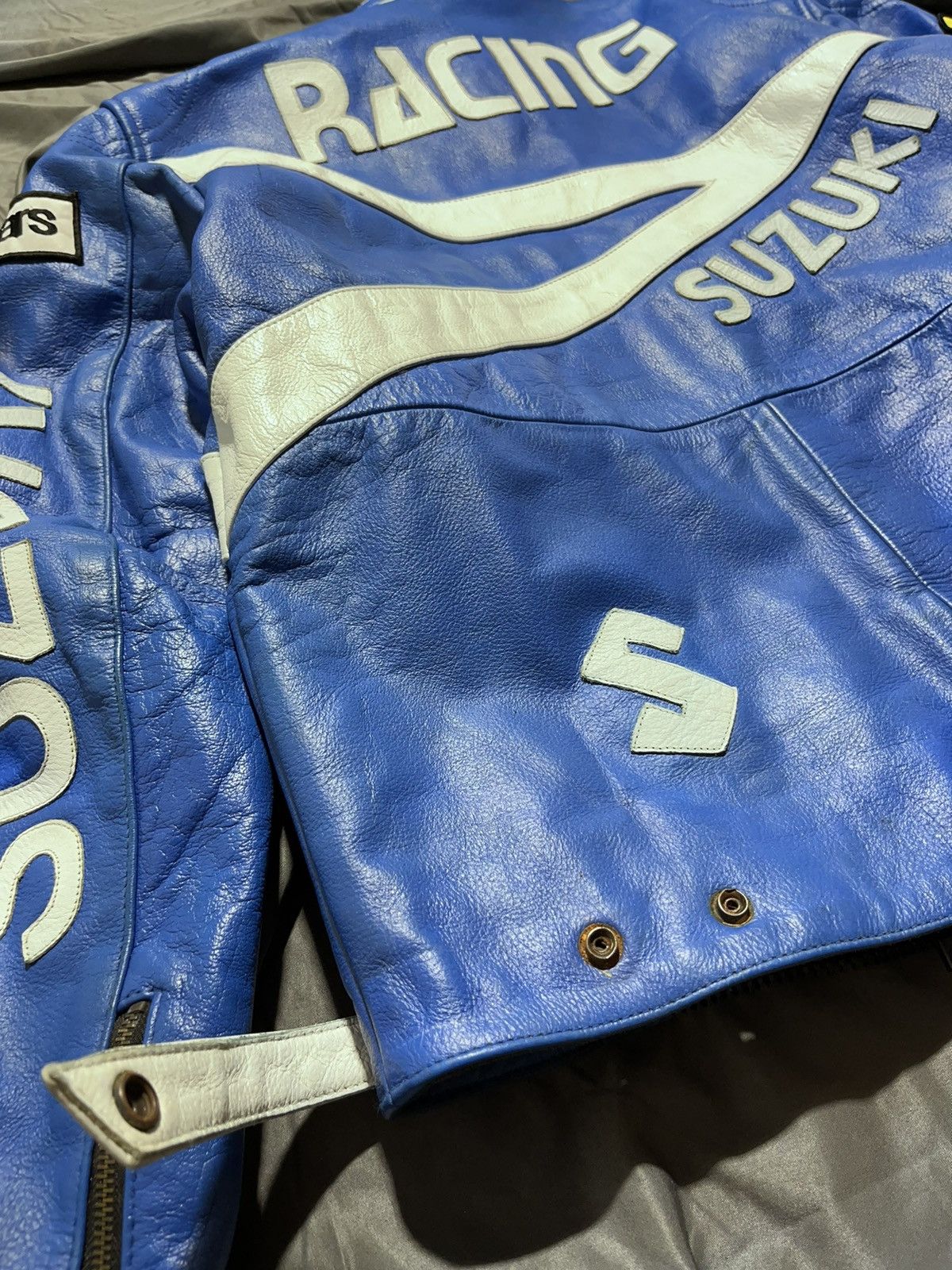 Japanese Brand Vintage Suzuki racing MOTO suit big multi Logo real leather Size US XL / EU 56 / 4 - 18 Thumbnail